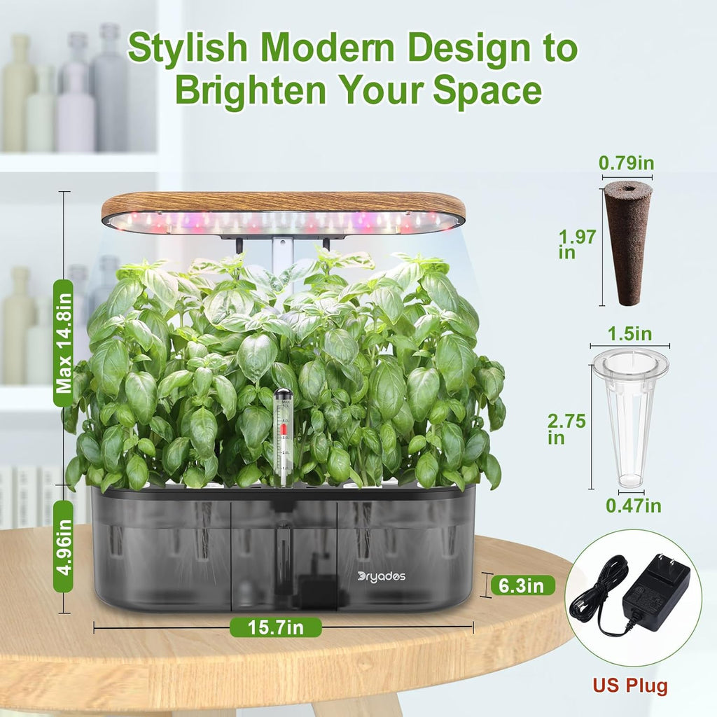 Hydroponics Growing System Indoor Garden: 12 Pods Indoor Herb Garden Kit with LED Grow Light Plant Germination Kit