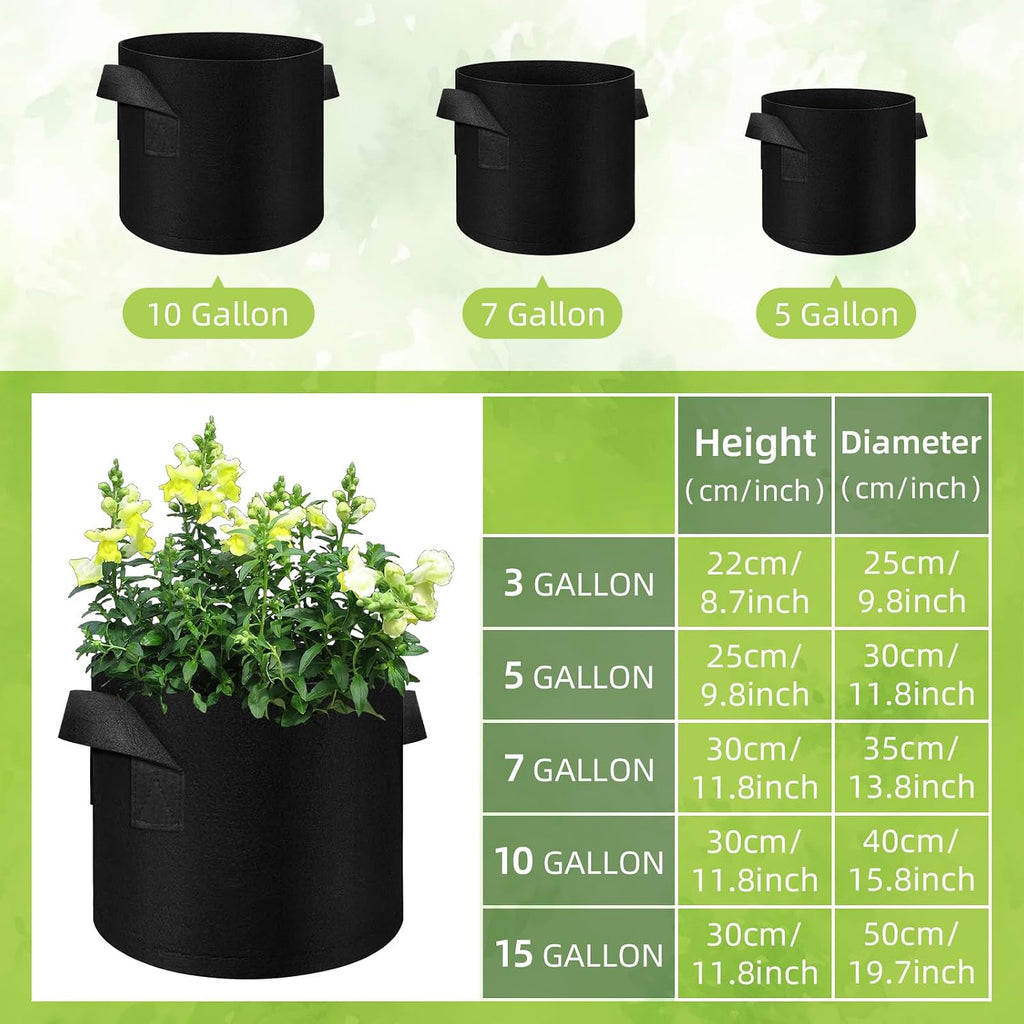 80 Pack 10 Gallons Plant Grow Bag, Vegetable Grow Bags with Handles, Non-Woven Fabric Pots Plant Bags, Garden Planting