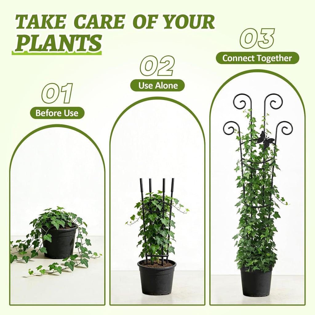 Plant Trellis 2 Pack Plant Trellis Indoor 29.96 in Expandable Metal Garden Trellis for Climbing Plants Sturdy
