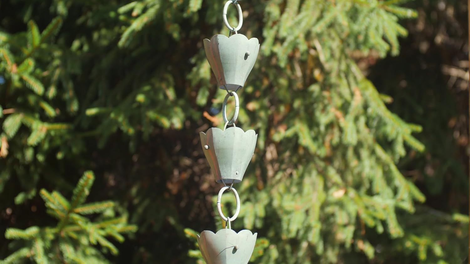 Good Directions 463V1-8 Tulip Rain Chain 8-1/2 Feet Long, 13 Extra Large Cups, 100% Blue Verde Pure Copper