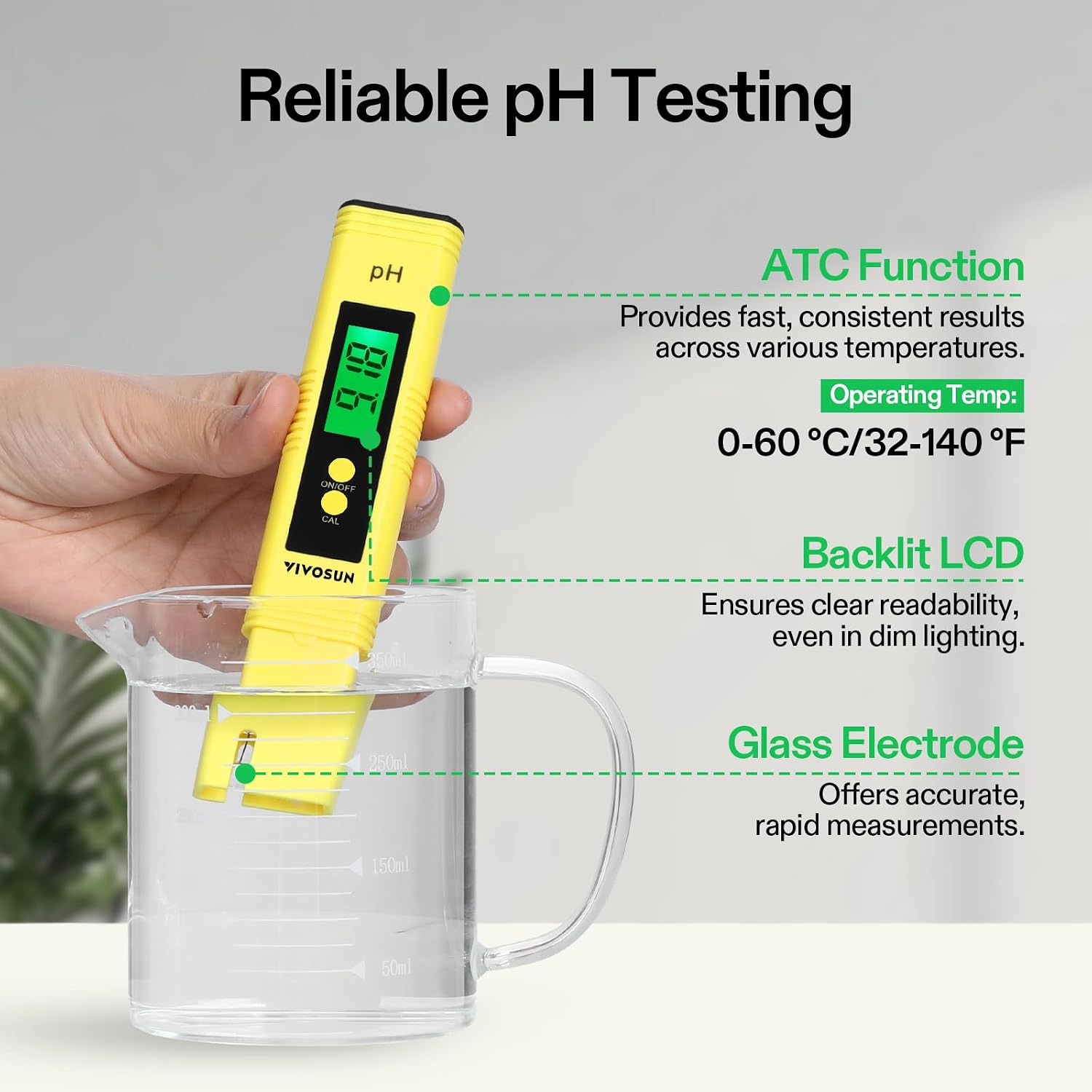 VIVOSUN Digital pH Meter, 3-in-1 TDS/EC/Temperature Meter, 3-in-1 Soil Moisture/pH/Light Tester Combo for Home, Garden