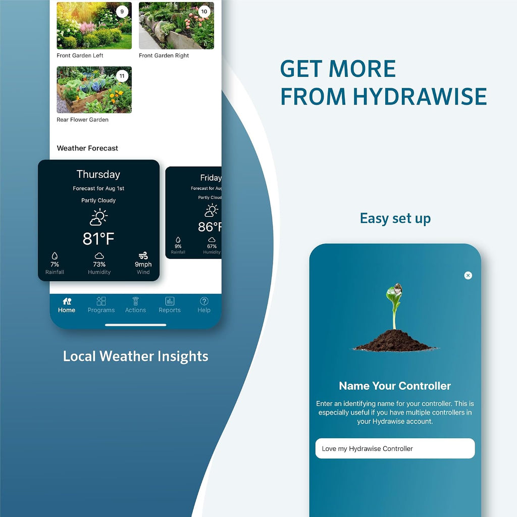 Hunter HPC400 Sprinkler Controller, 4 Zone, WiFi Smart Sprinkler Timer | Indoor/outdoor 4 station irrigation controller