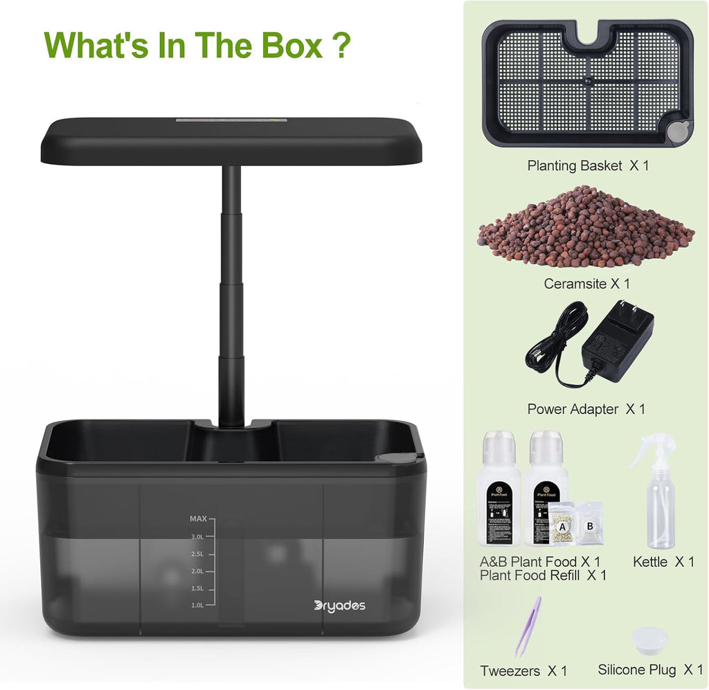 Hydroponics Growing System – Indoor Herb Garden w/Grow Light | Style of Clay Pebbles, w/ Premium Growth Lamp & Smart