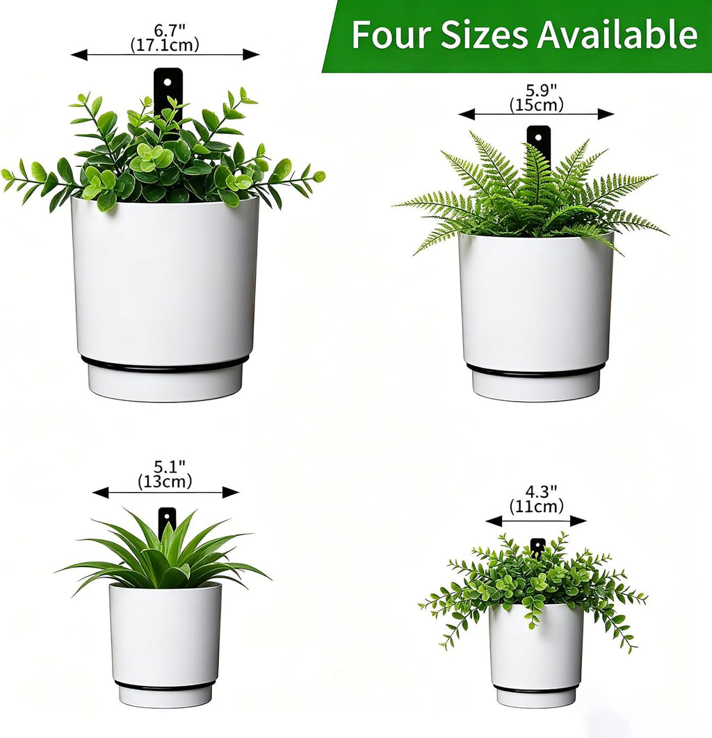 2 Pcs Wall Mounted Hanging Planter Vase for Indoor Outdoor Plants,Modern Metal Wall and Ceiling Hanging Flower Pot with