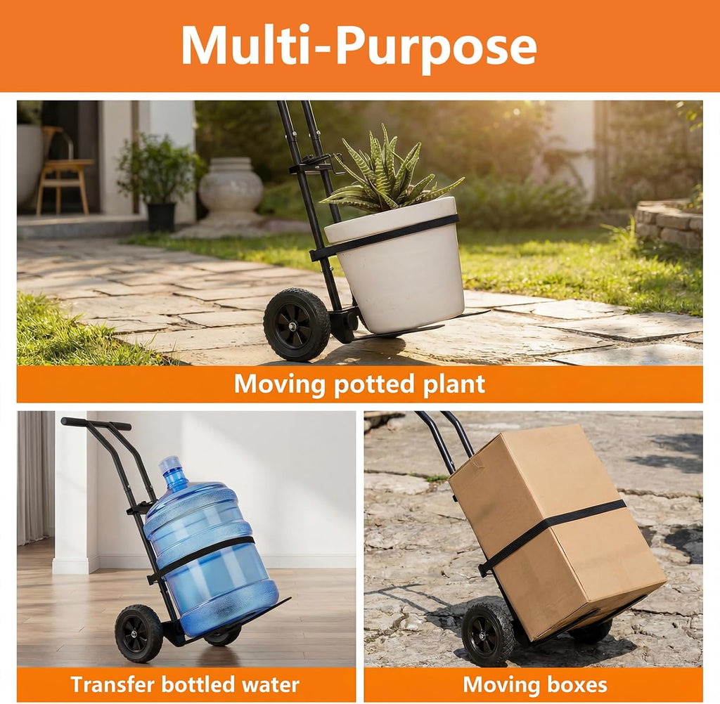 Heavy Duty Plant Caddy with Wheels, 175Lbs Adjustable Plant Dolly Cart with Grab Arm/Suction Cups/Strap, Dual