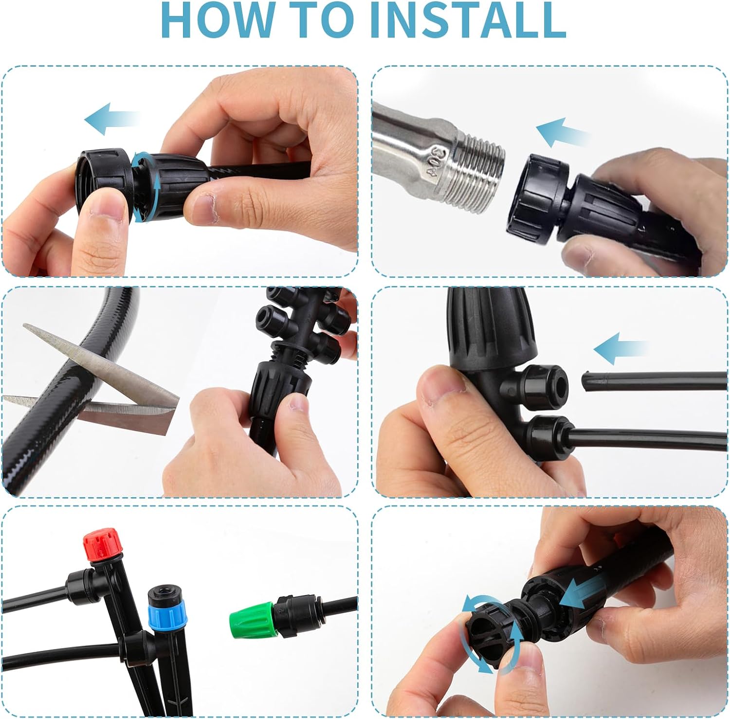 LP 240FT Drip Irrigation System Kit, Garden Watering Misting System - 40FT 1/2" Main Tube & 200FT 1/4" Distribution