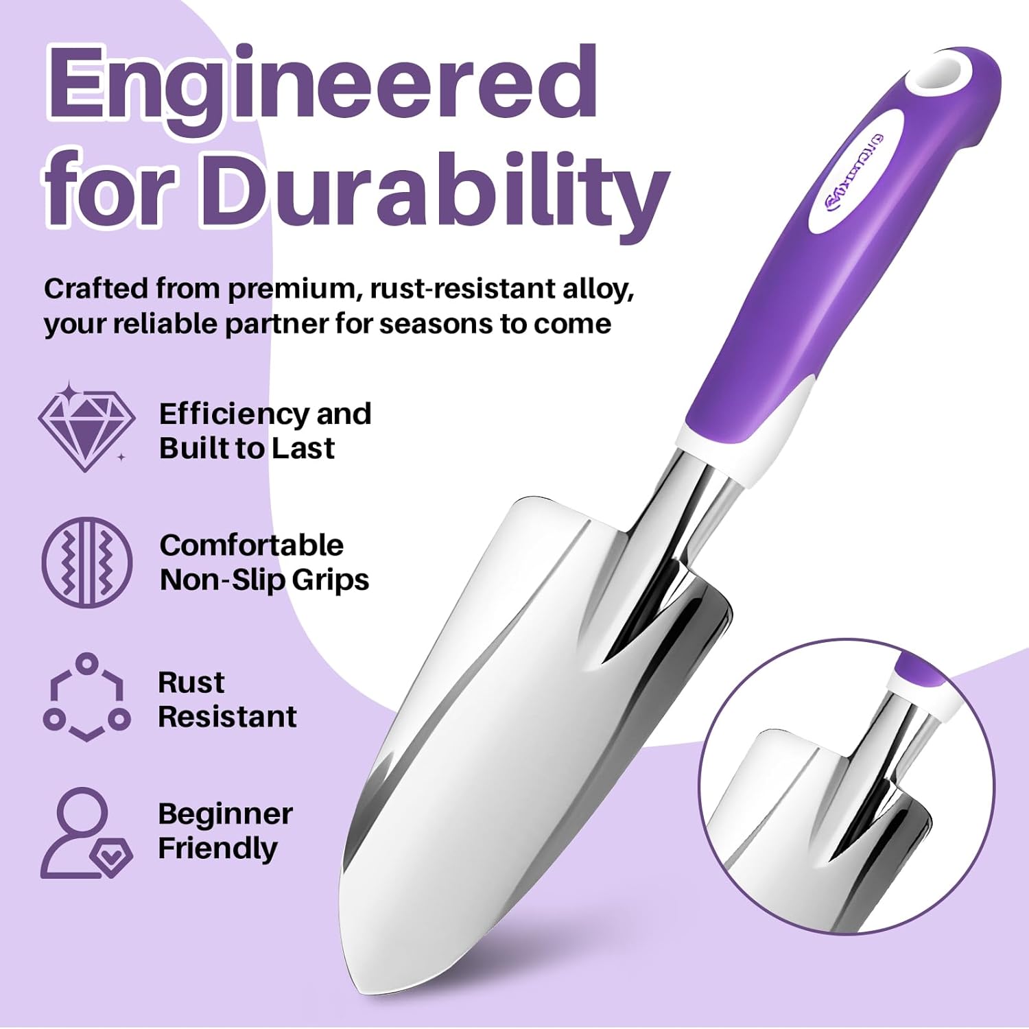 MelonArt Garden Tool Set, 10 Pcs Heavy Duty Gardening Tool Kit Women Garden Gift Set Aluminum with Non Slip Ergonomic
