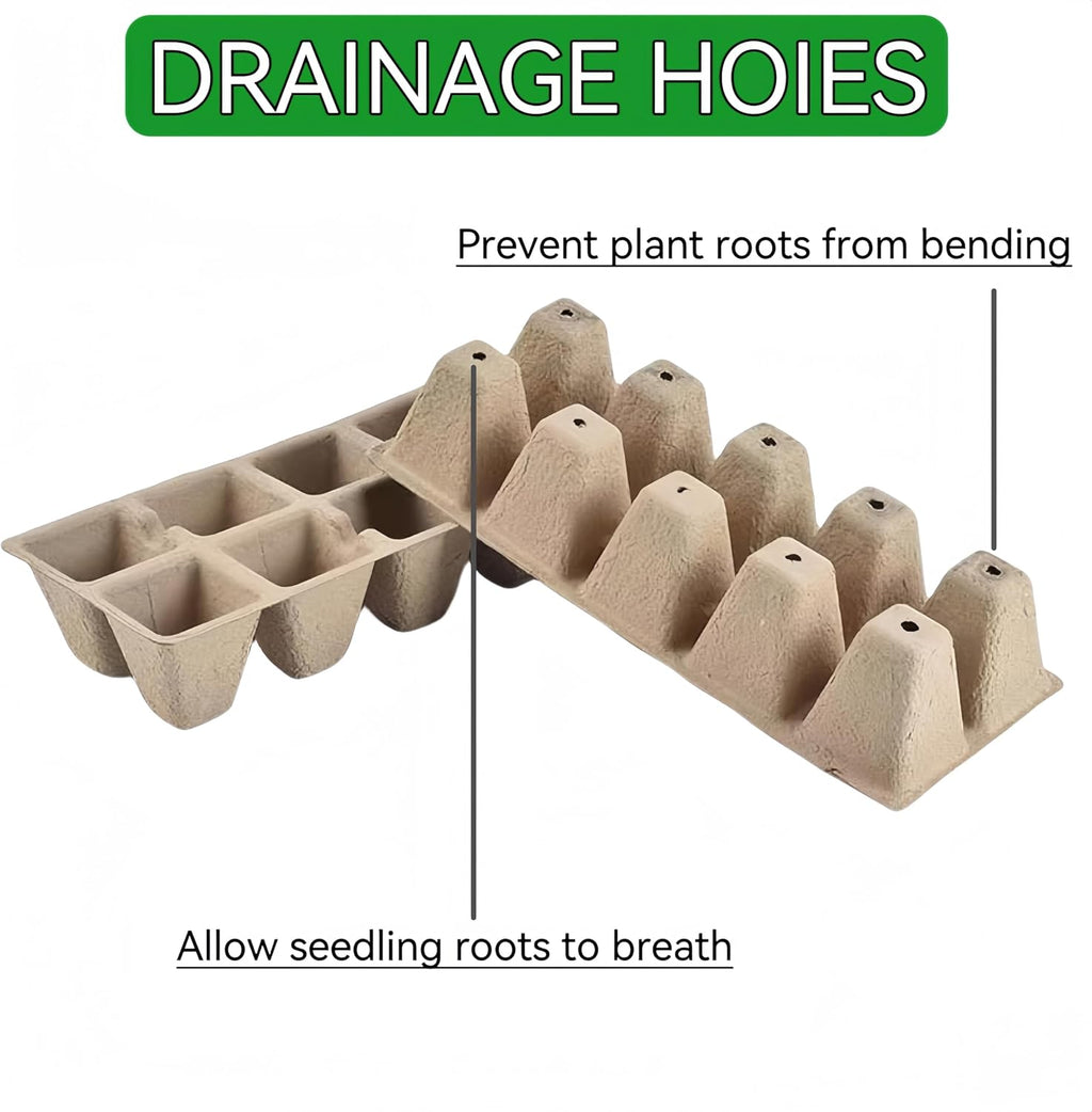480 Cells Seed Starter Tray, 48 Pack Biodegradable Peat Pots, Seed Starter Kit for Seedlings with 48 Labels