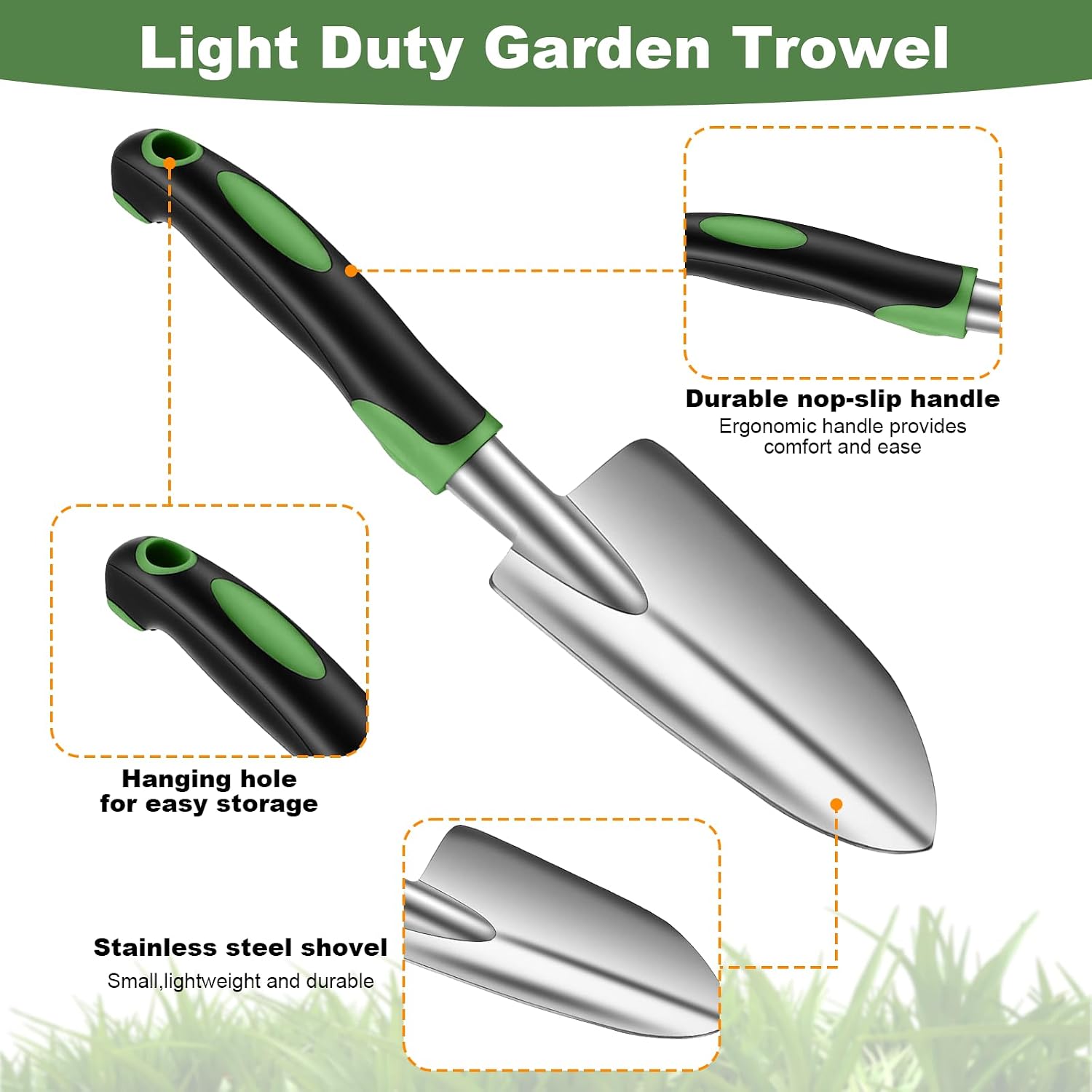PercyEffie10 Pcs Garden Trowel Bulk, Heavy Duty Shovels Garden Tool, Small Shovel for Digging Metal Hand Trowel Spade