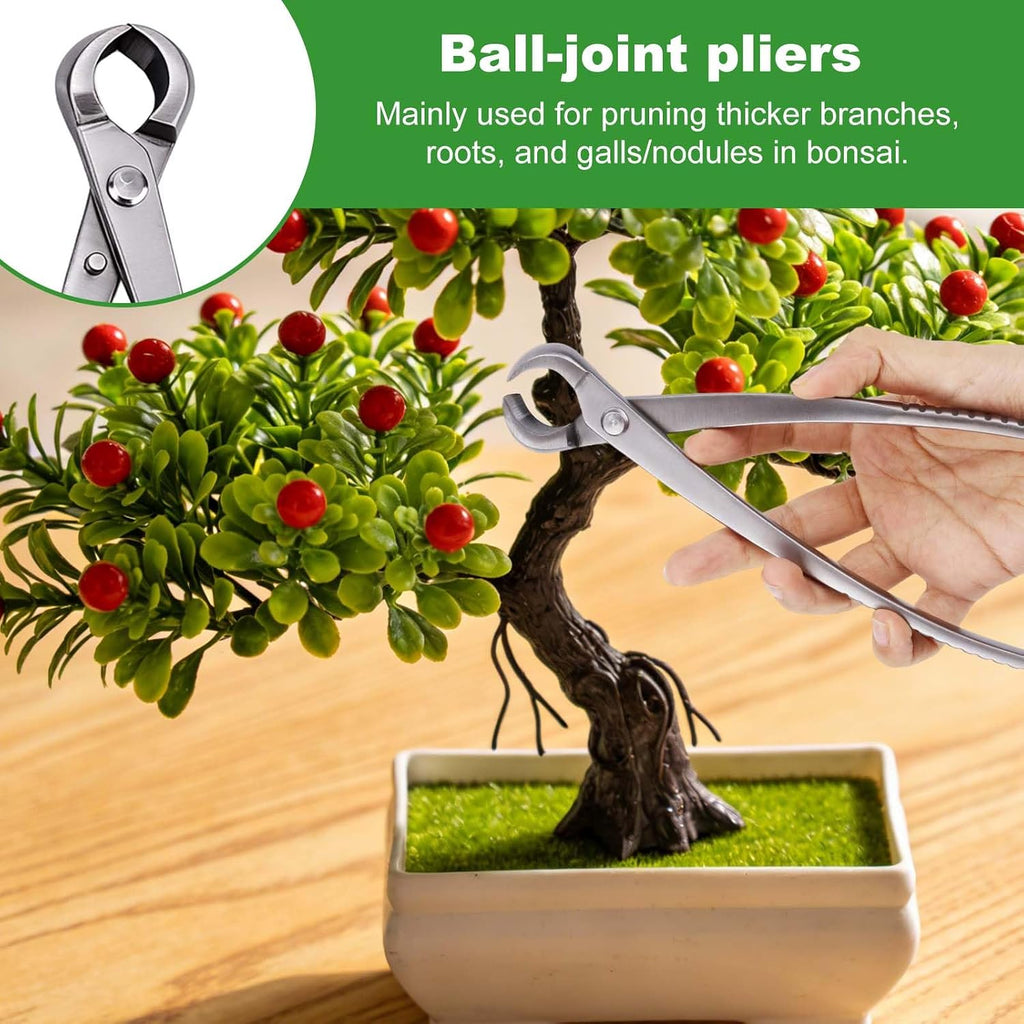 3pcs Bonsai Tool, Professional Stainless Steel Bonsai Trimming Kit with Knob Cutter Concave Cutter Leaf Scissors for