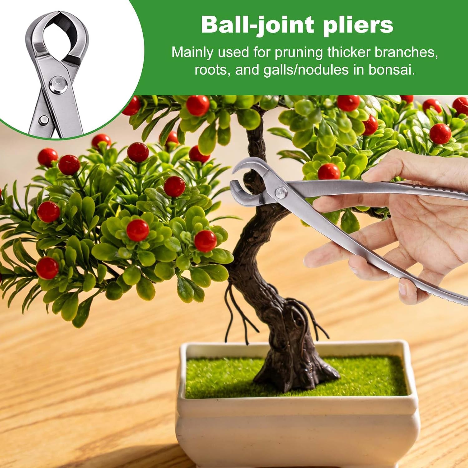 3pcs Bonsai Tool, Professional Stainless Steel Bonsai Trimming Kit with Knob Cutter Concave Cutter Leaf Scissors for