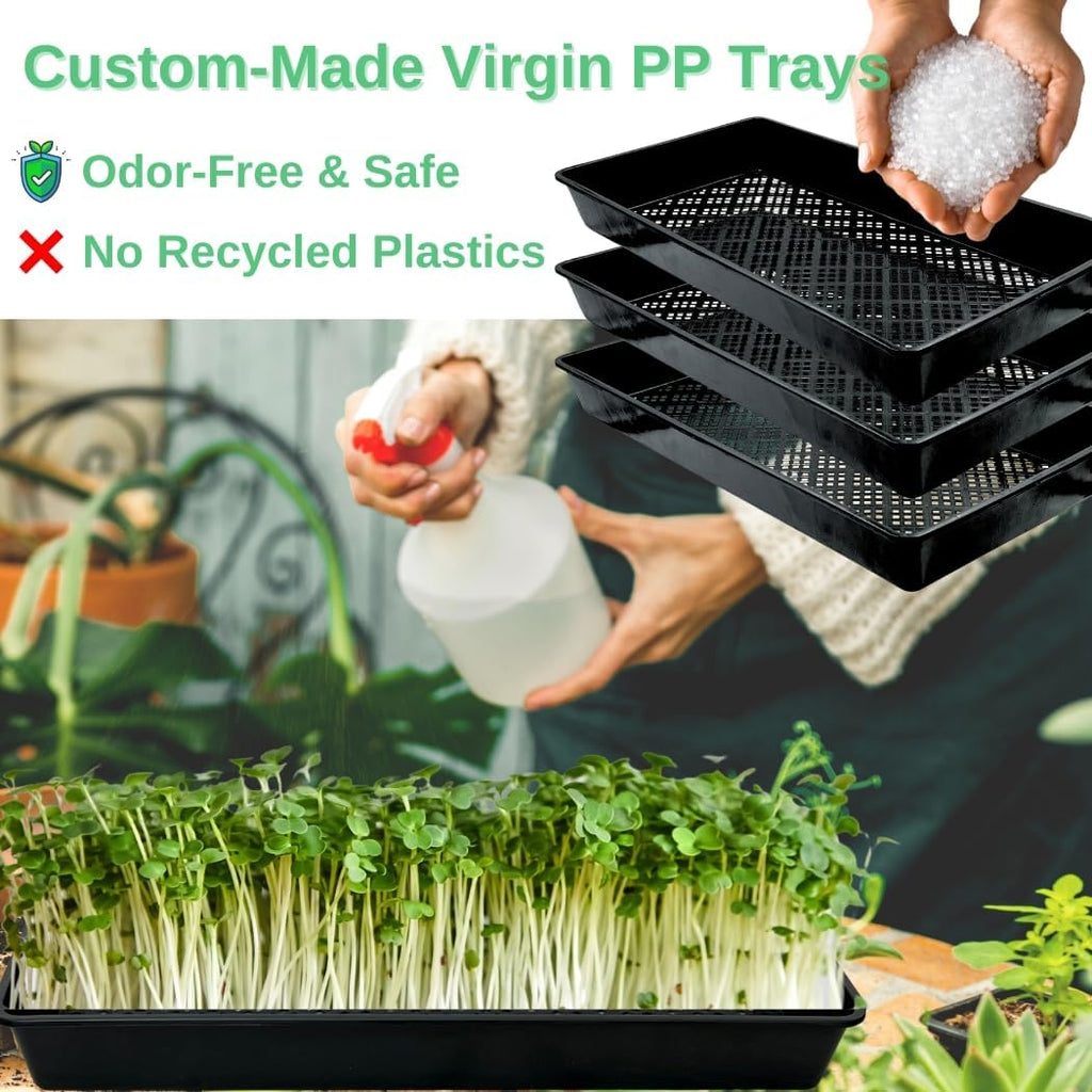 1020 Mesh Tray Soil Blocking Tray 1020 Trays Seedling Starter Trays 10 Pack Black 10x21 Inches for Microgreens