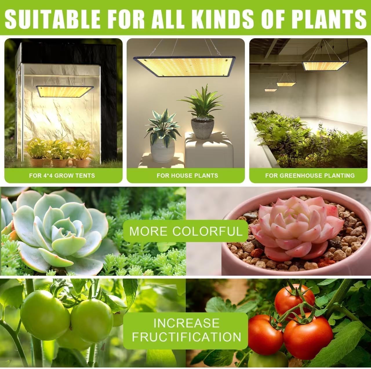Full Spectrum LED Grow Light for Indoor Plants with UV&IR, Sunlight Simulating Plant Hanging Grow Light for Seedlings