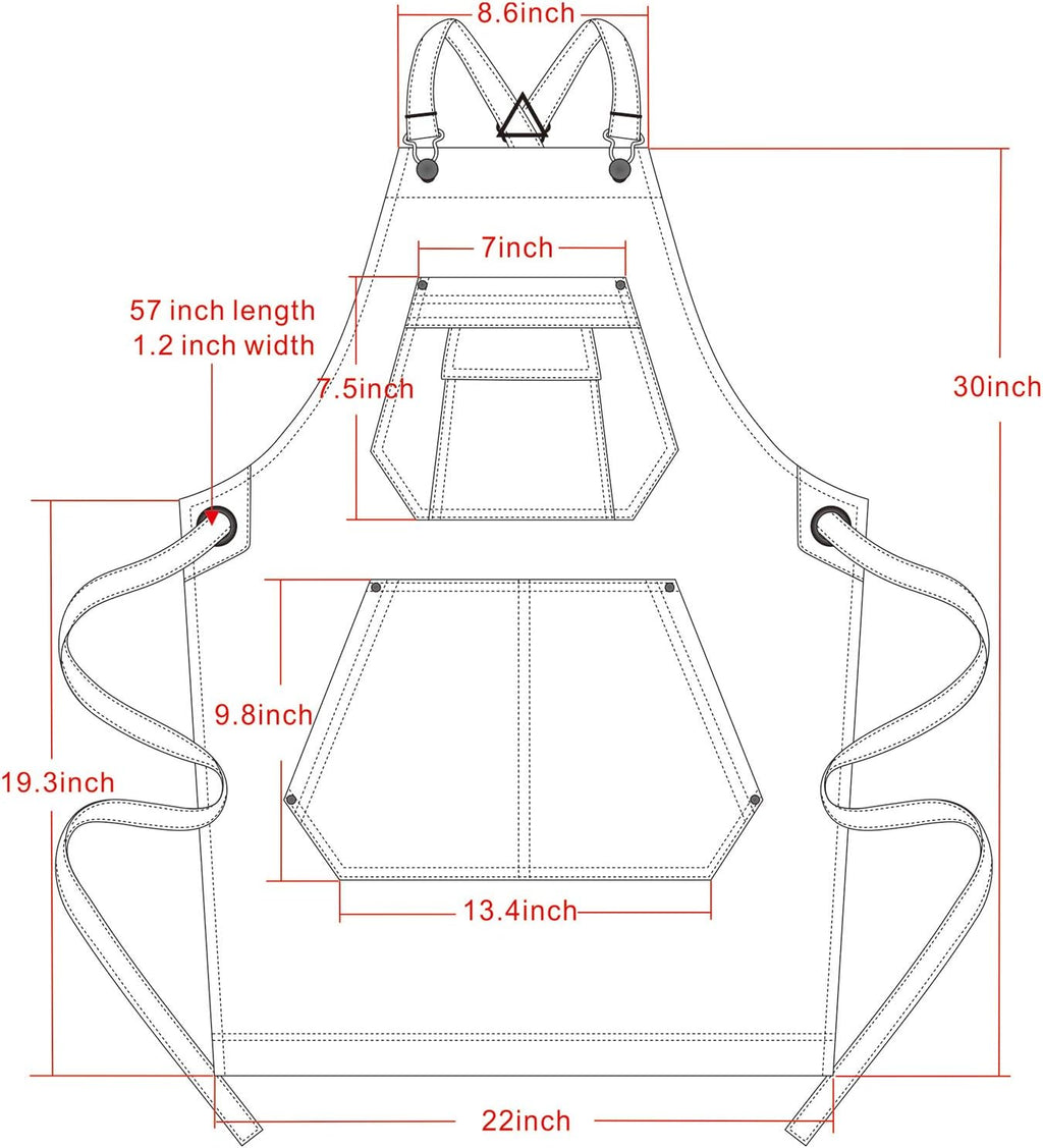 Jeanerlor - Denim Apron with Pockets for Hair Stylist Gardening Craftsmen Barista Women Hairdresser Jean Work Apron