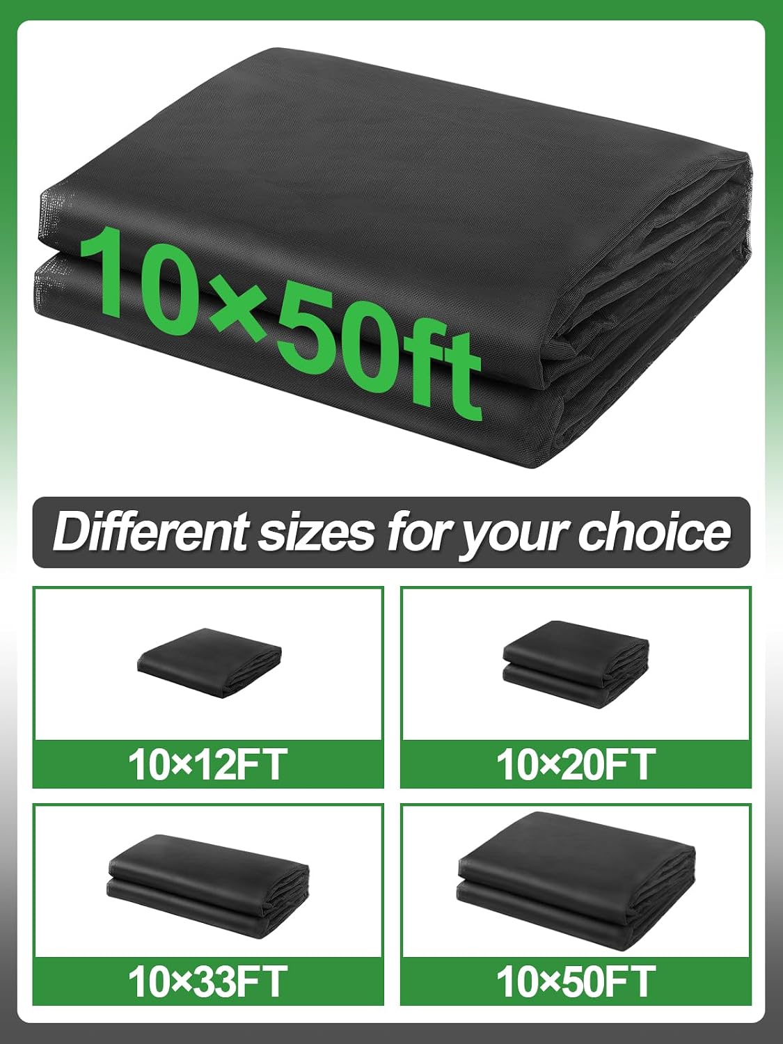 10x50ft PP Nanocomposite Garden Netting - Keep Bugs Out, Mosquito Net for Patio, Bird Barrier Mesh Screen for Balconies