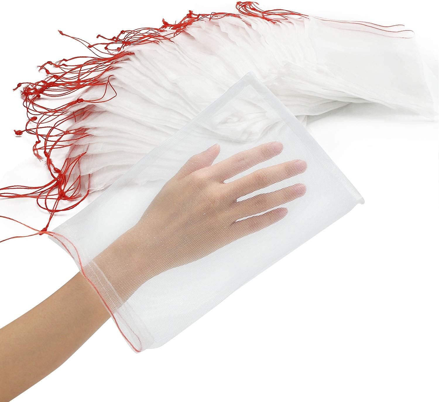 Fruit Bags for Fruit Trees, 100 PCS 6x10 Inch Fruit Protection Bags with Drawstring, Garden Netting Mesh Fruit Cover