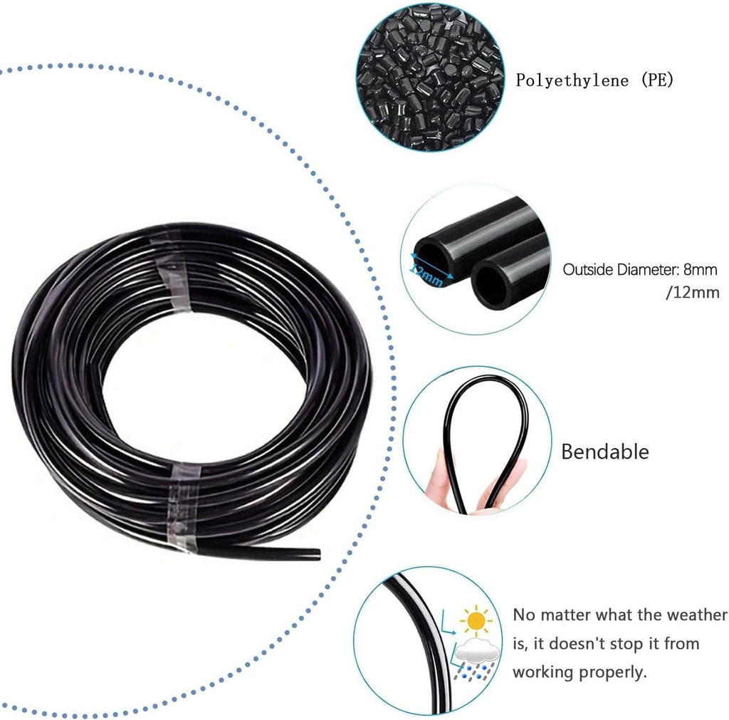 Garden Watering System, Greenhouse Mist Drip Irrigation Kit,65Ft Hanging Plant Watering System with 20 Three-Way