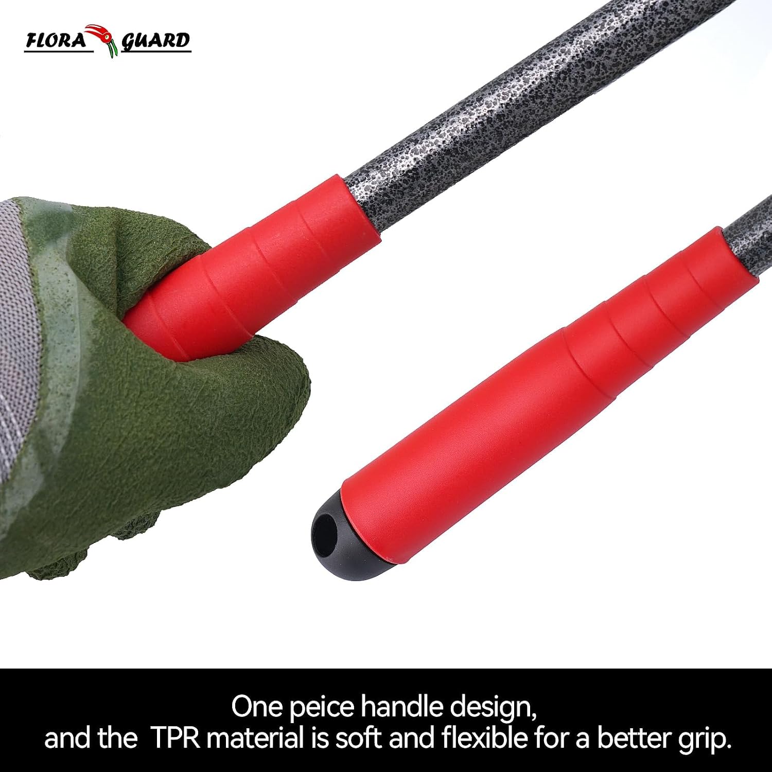 FLORA GUARD 6-Piece Garden Tool Set | Heavy Duty Gardening Hand Tools with High Carbon Steel Including Trowel, Rakes
