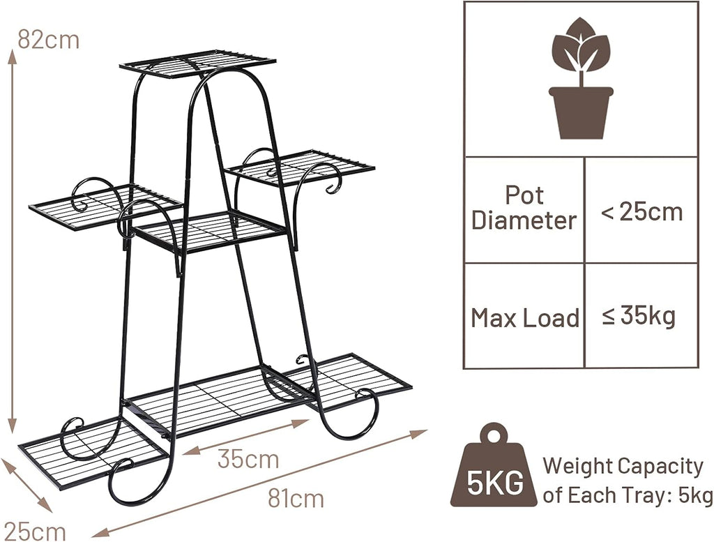 S AFSTAR 7 Tier Plant Stand, Parisian Style Garden Cart Stand, Multi-layer Mental Plant Stand, Plant Flower Pot Display