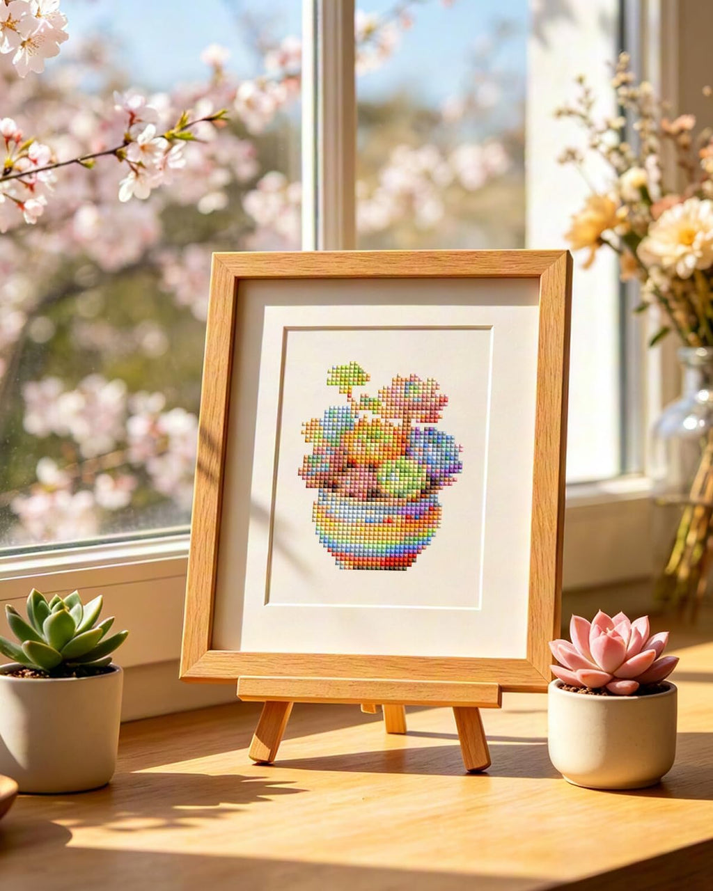 PeakLuv Small Diamond Art Kits, Succulents Mini Diamond Painting for Adults | Mini Diamond Art Kits for Beginners