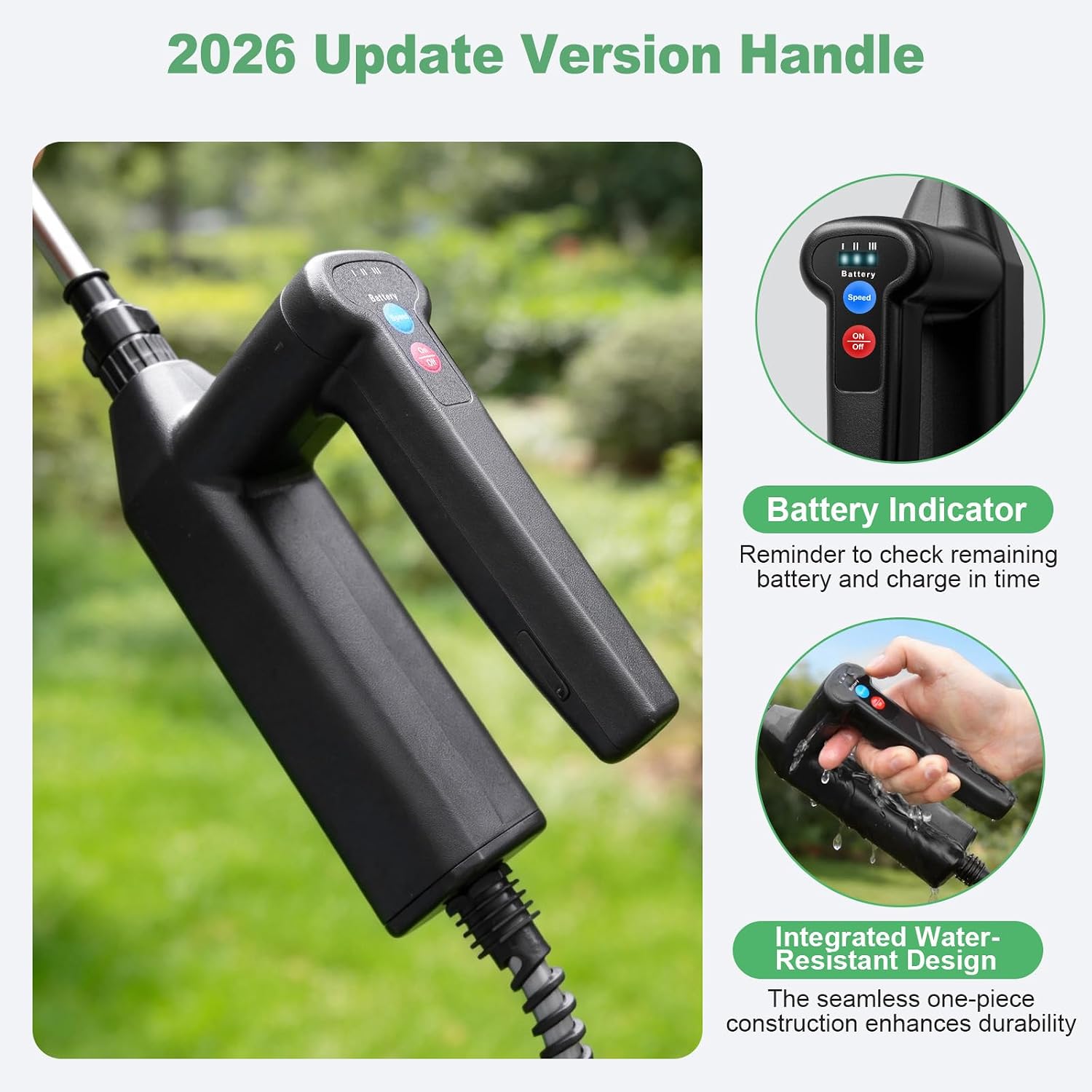 SideKing 2 Gallon Battery Powered Sprayer, Electric Garden Sprayer with 3 Adjustable Pressures & Telescopic Wand