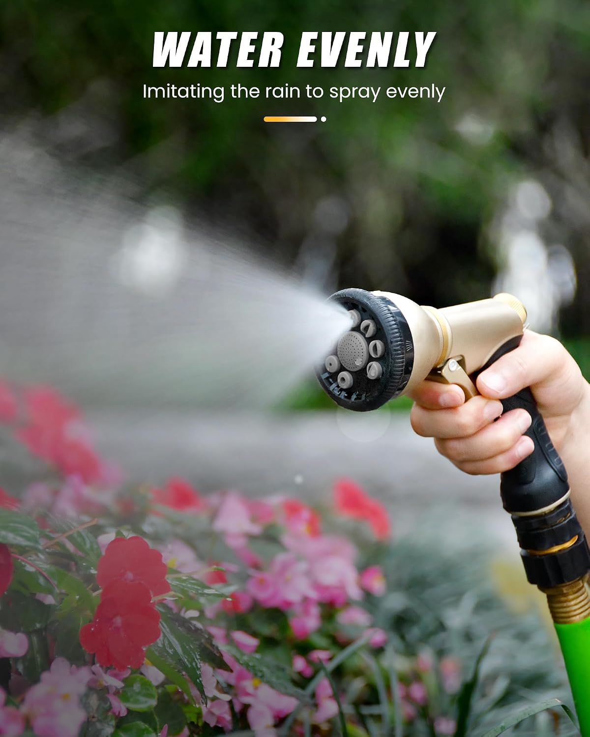 RAINPOINT Garden Hose Nozzle, Hose Sprayer Nozzle with 9 Spray Patterns, High Pressure Water Hose Nozzle Heavy Duty