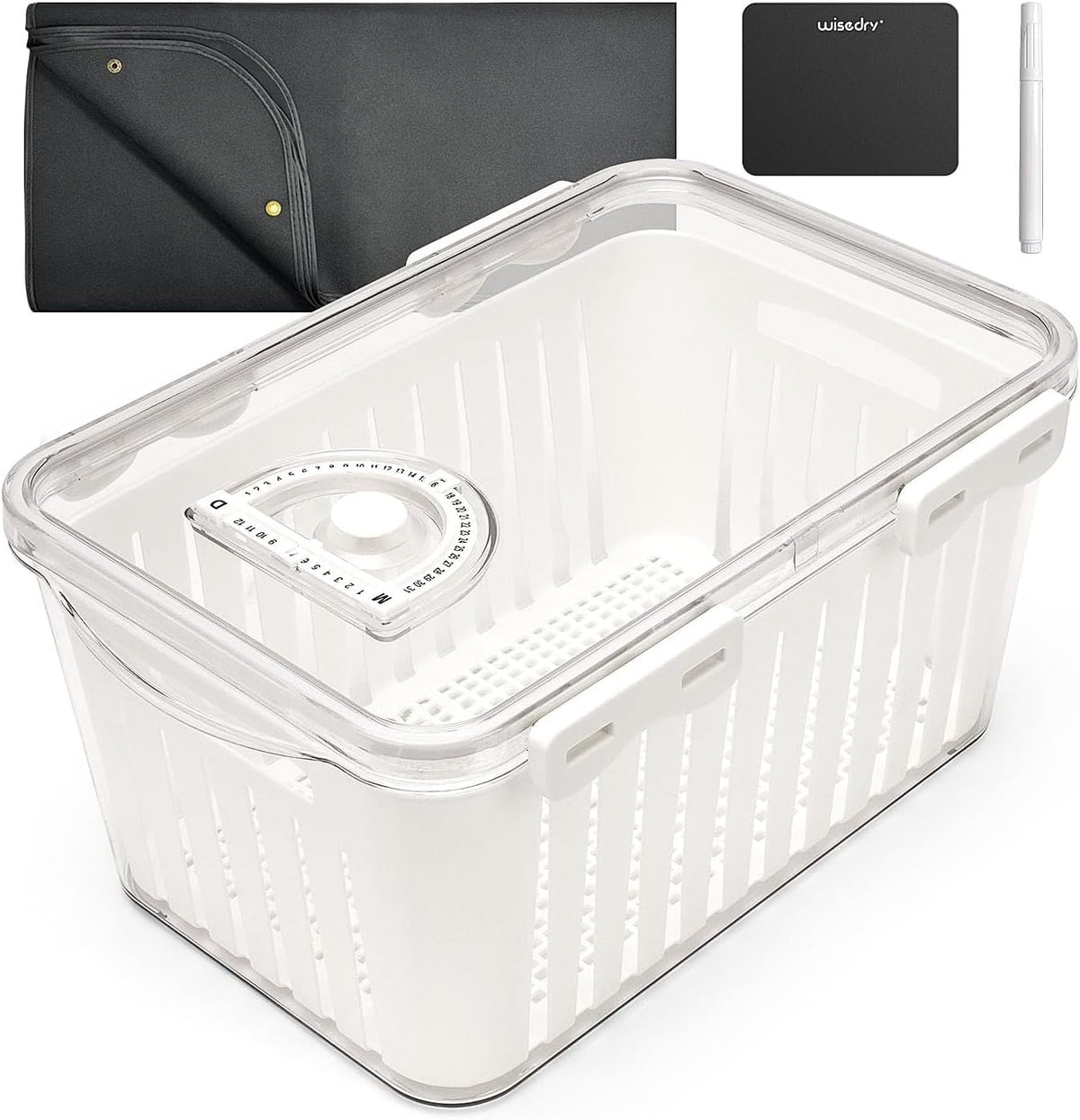 Wisedry 2PCS 10L Silica Gel Flower Drying Box, One Step Retrieve Dried Flowers, 12.6''L X 8.3''W X 6.1''H Storage Box with Cleanup Mat, Erasable Pen & Adhesive Label