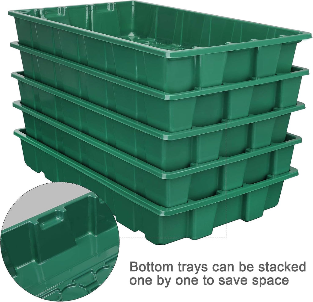 MIXC Seedling Trays Seed Starter Tray, 10-Pack Mini Propagator Plant Grow Kit Greenhouse with Humidity Vented Domes and