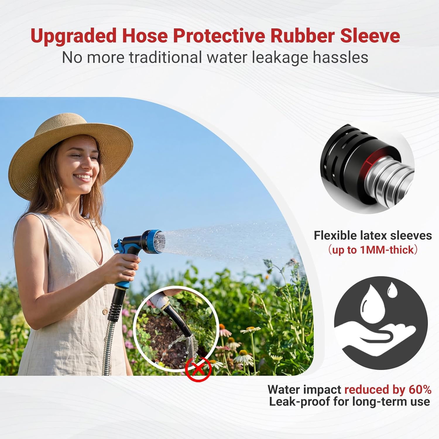 100ft Metal Garden Hose - Heavy Duty 304 Stainless Steel Flexible Water Hose, No Kinks & Leak-Proof with Upgraded