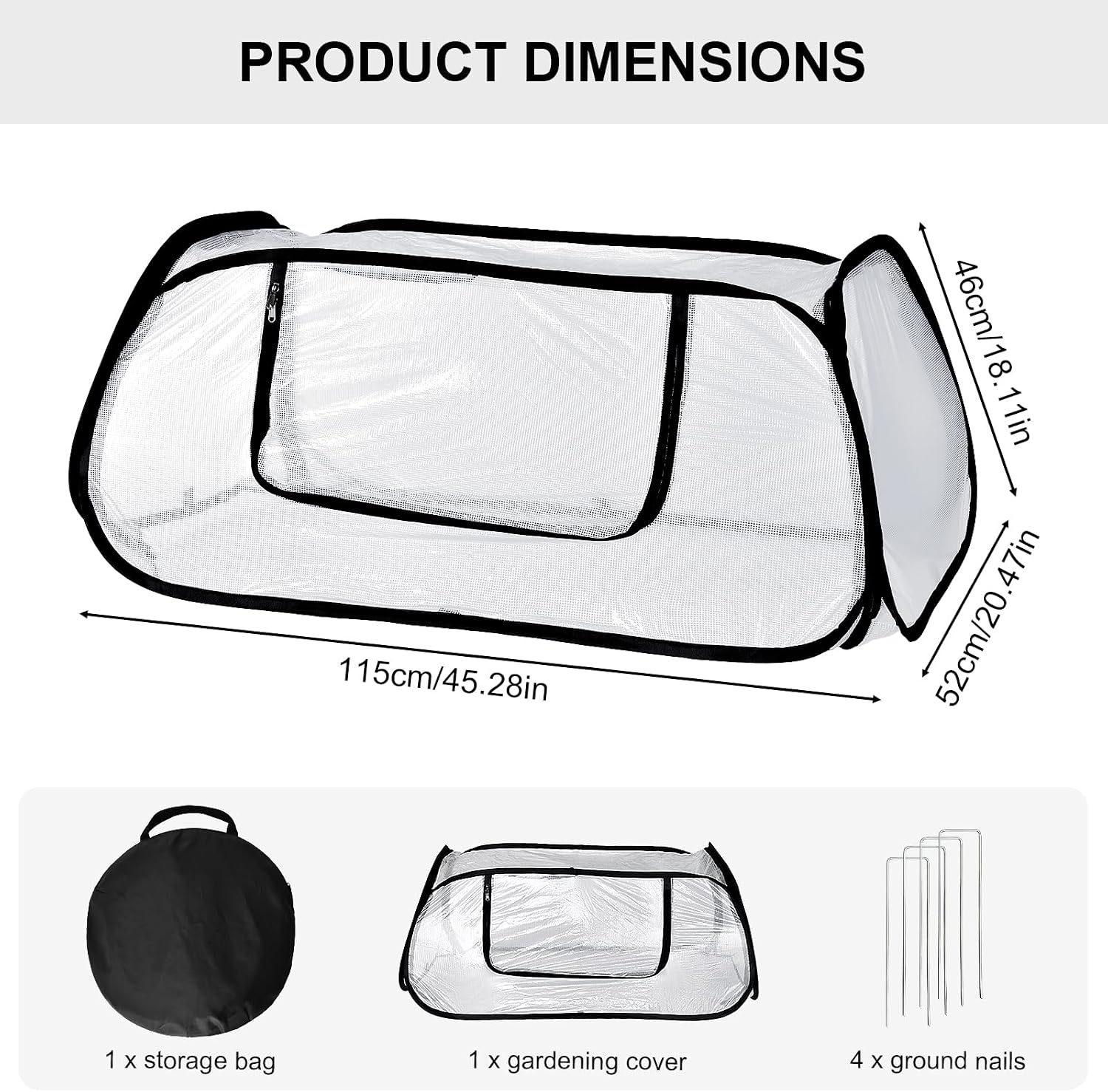Garden Covers for Raised Beds, Pop up Garden Rows Plants Cover, Vegetable Mesh Plant Protector 45" x 18" x 20" Crop