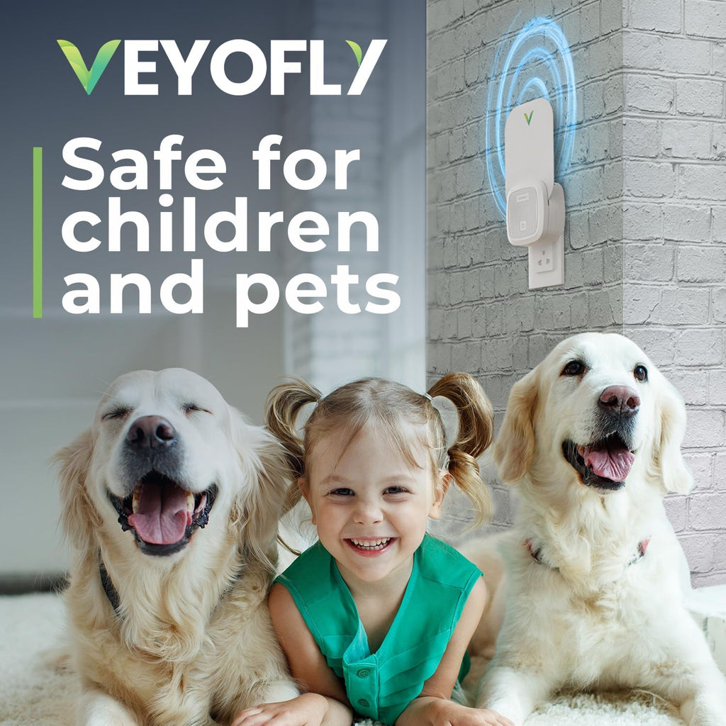 VEYOFLY Fruit Fly Traps Indoor Plug-in UV, Gnat Trap, 2 Device + 2 Refills | UV light attracts insects to glue cards
