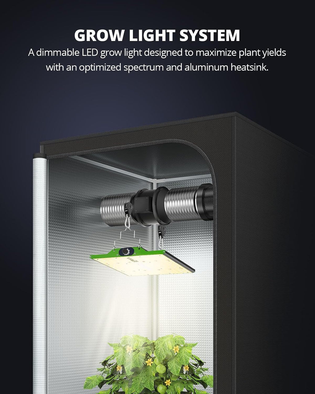 100 Watt LED Grow Light for Seed Starting Vegetables Bloom, Plant Lights | VIPARSPECTRA P1000 Dimmable Dimming Daisy