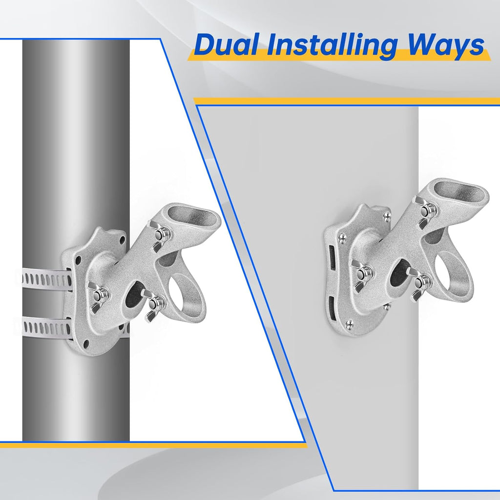 Anovo Flag Pole Kit- Upgraded Holder, Stainless Steel 7 FT Flag Poles with1 Inch Metal 360° Rotating Flag Pole Rings