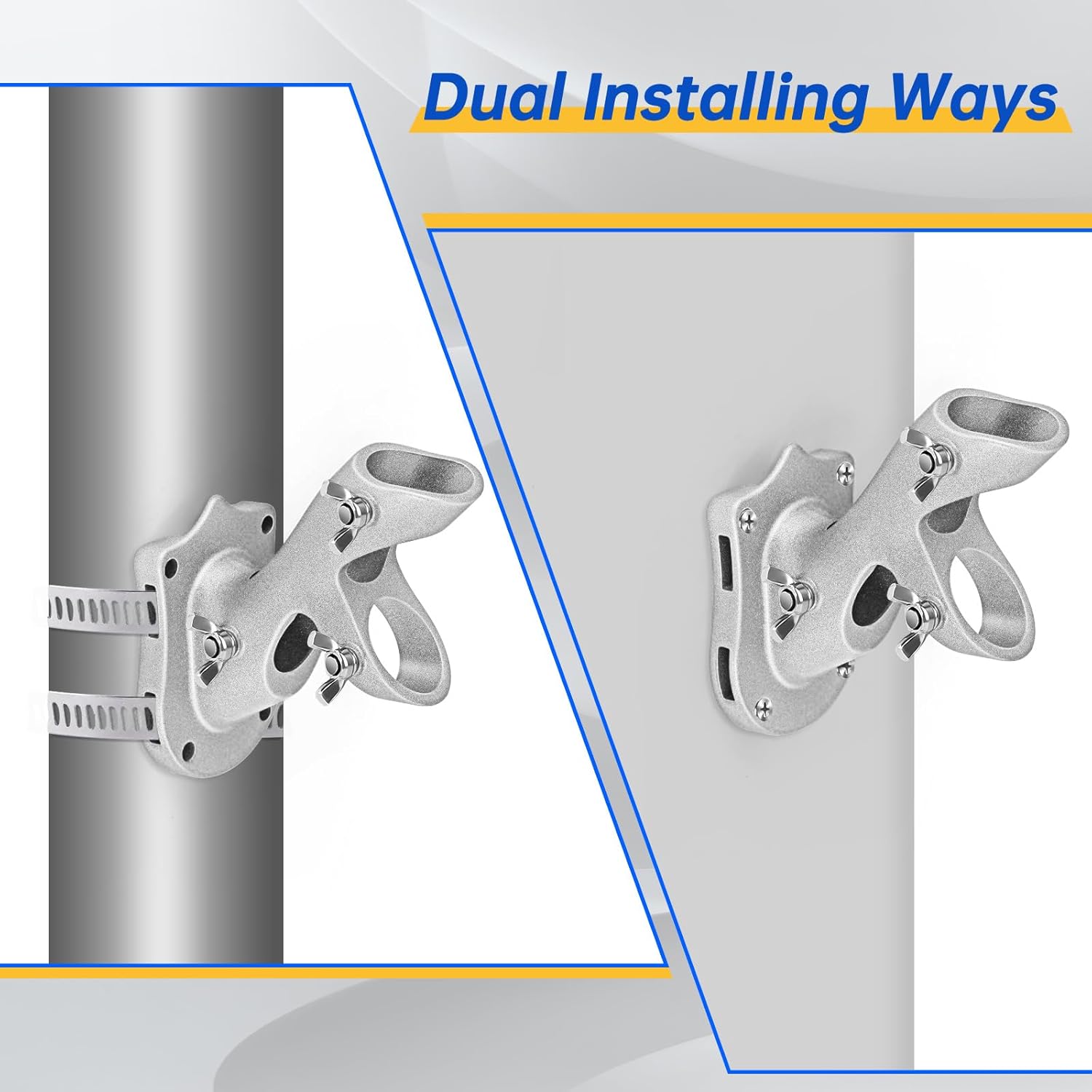 Anovo Flag Pole Kit- Upgraded Holder, Stainless Steel 7 FT Flag Poles with1 Inch Metal 360° Rotating Flag Pole Rings