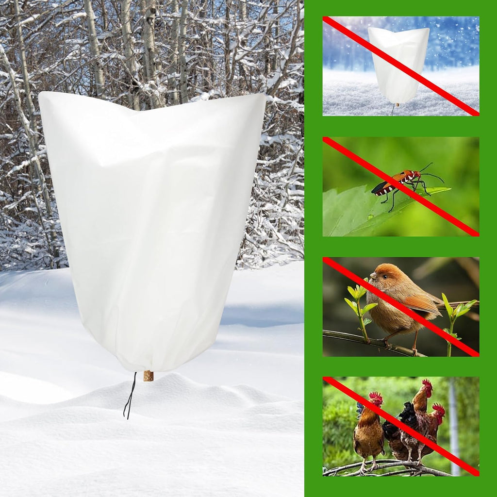 3 Packs Plant Covers Freeze Protection, 42" x 45" 2.25 oz Frost Cloth Plant Freeze Protection Tree Jacket Cover for