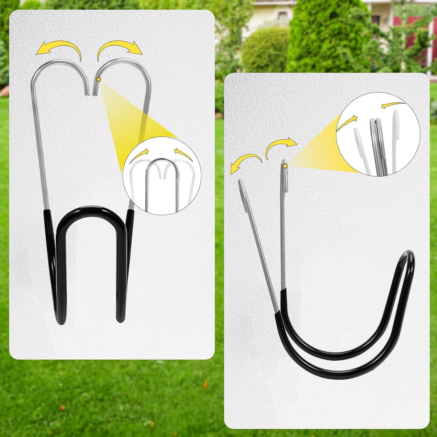 Garden Hose Holder Water Hose Hanger Wall Mounted,304Stainless Steel Solid Hose Hook Holds Up to 50Ft Garden Hose