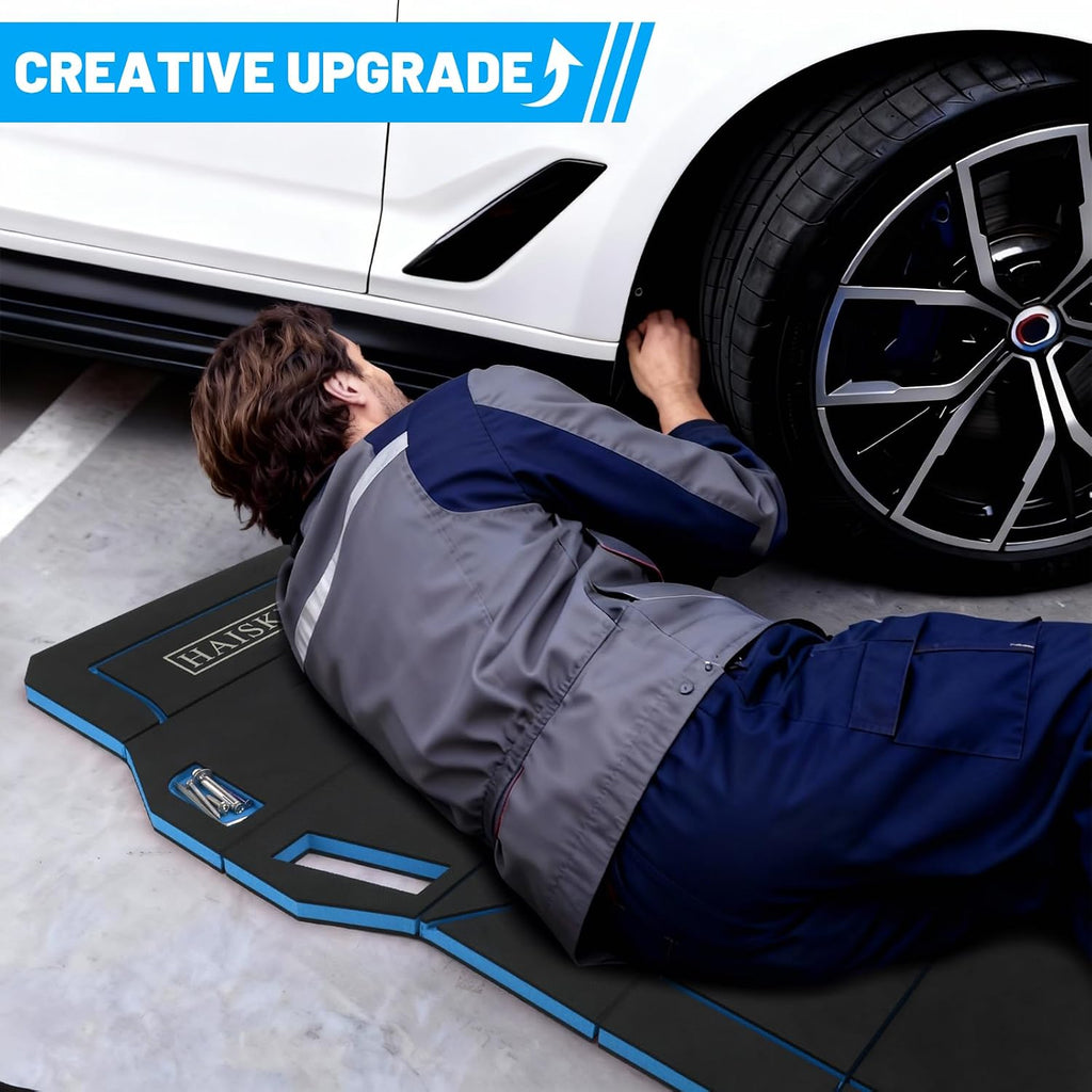 Foldable Mechanic Kneeling Pad,22.44" Wide EVA Foam Mat,1 Pack,Blue | 1.2" Thick High Density Cushioning Foam Kneeling