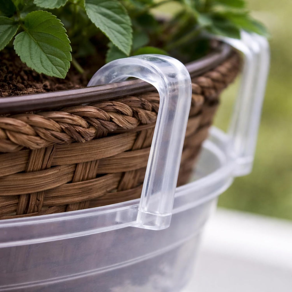 Curtis Wagner Plastics Hanging Basket Drip Pans (5-Pack) | Clear, Round (Diameter = Base 9", Top 12", Depth 3.75")