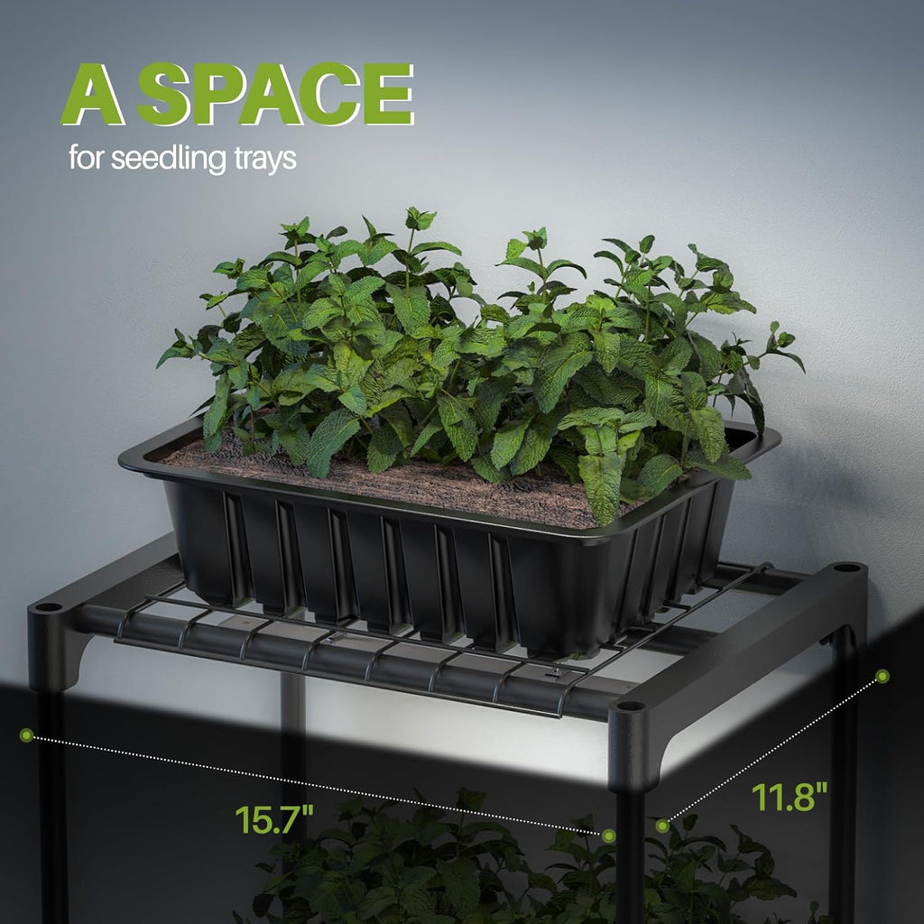 Indoor Greenhouse with Grow Lights, 11.8x15.7x59 | 5000K Full Spectrum, Mini Cabinet, 4 Pack Grow Lights (36W), Auto