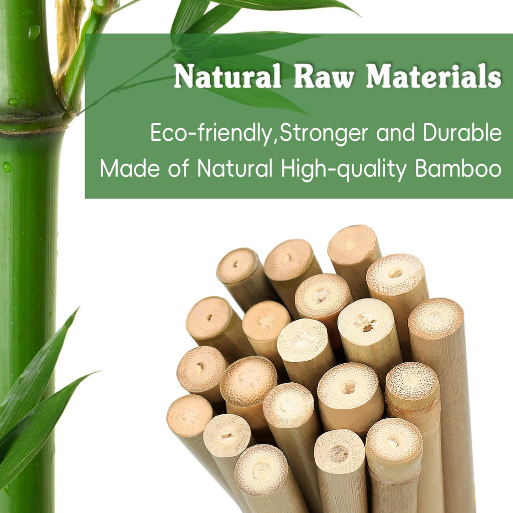 Plant Stakes, 4 FT Natural Bamboo Stakes Plant Support Stakes - 25Pcs | Bamboo Sticks for Indoor Plants, Ideal Climbing