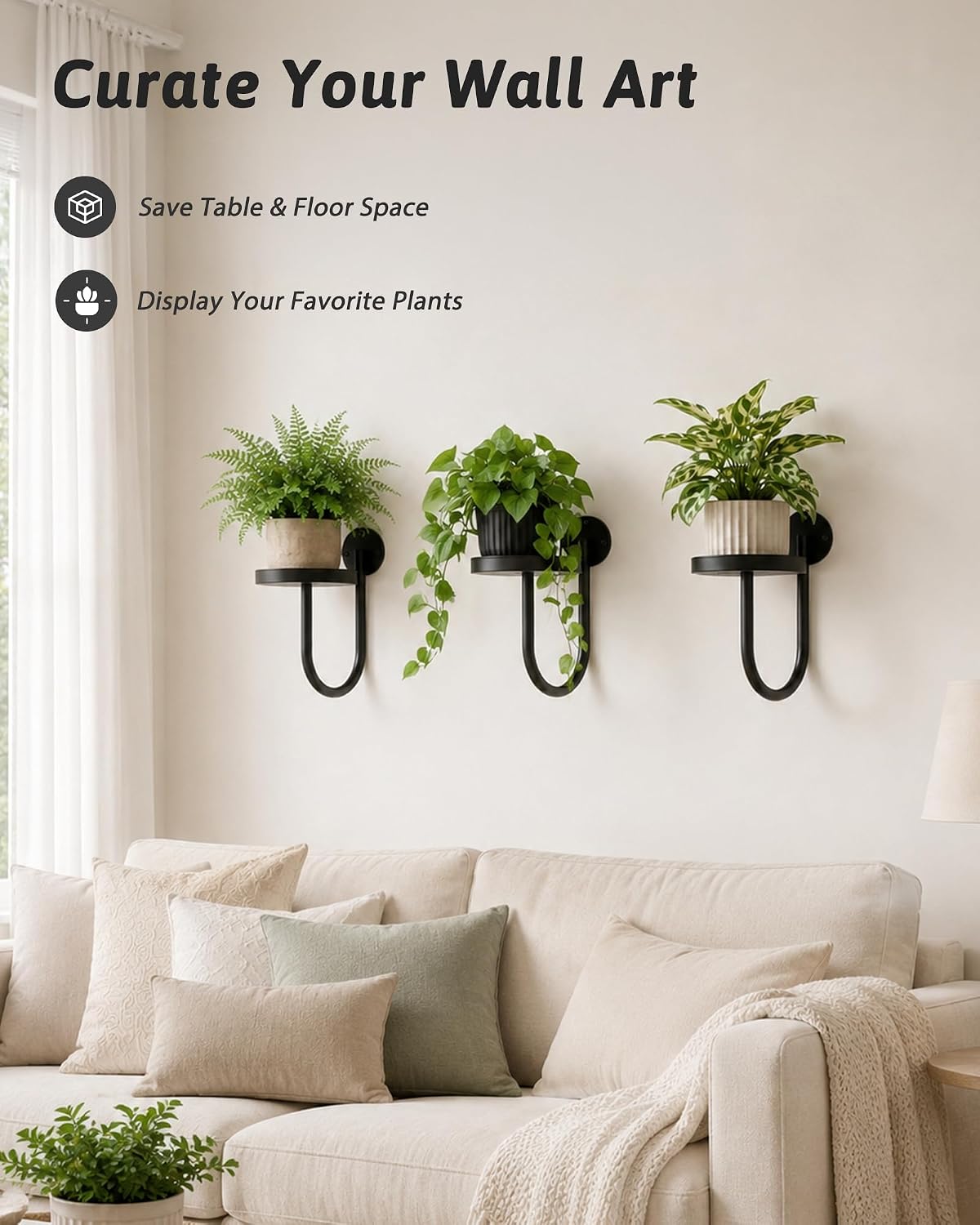 GENTINGBRO Plant Stands Hanging Planters for Indoor Plants Wall Plant Holder Plant Hanger Indoor Wall Planter Window