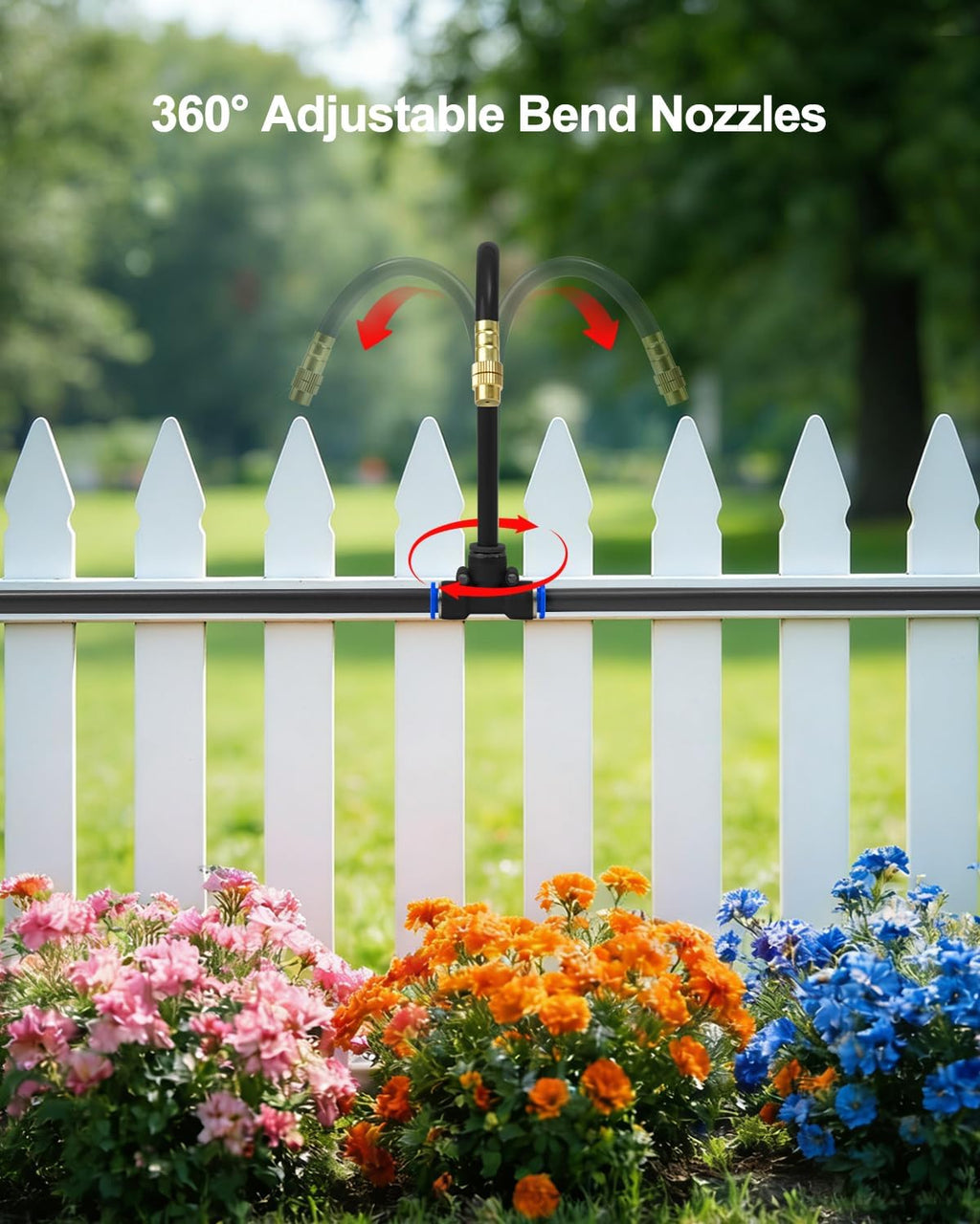 Drip Irrigation System 200FT 5/16", 2026-Upgrade Garden Sprinkler Kit with 32PCS 360° Adjustable Copper Nozzles