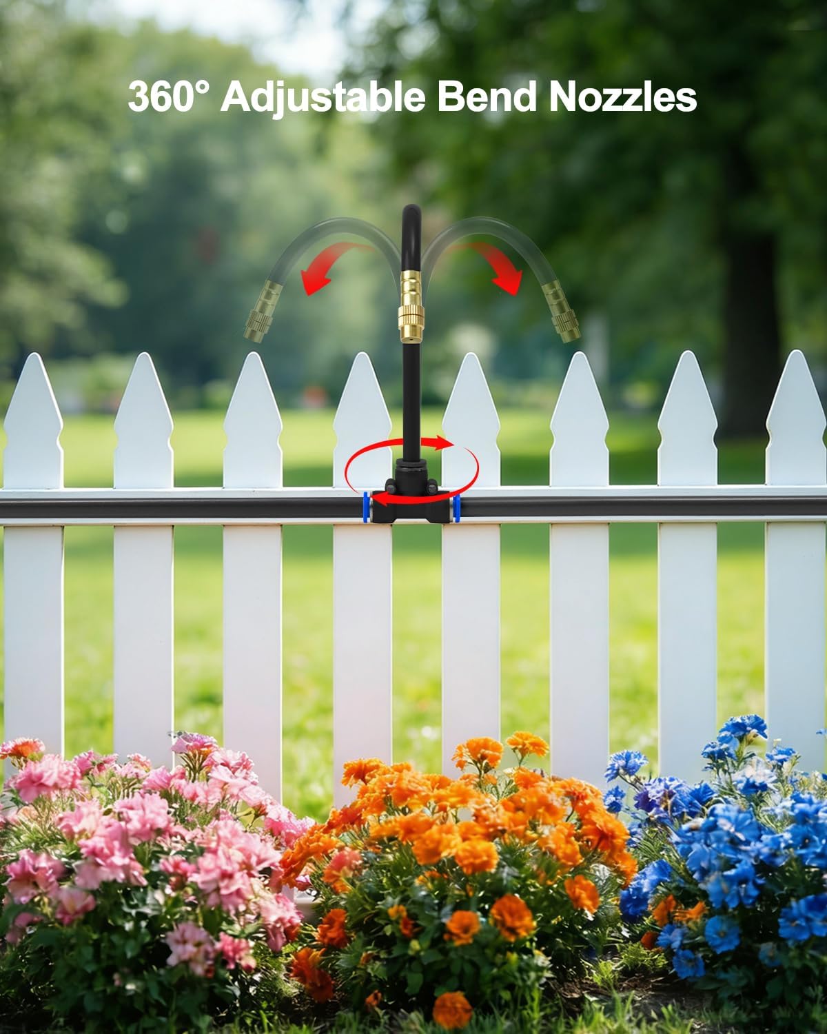 Drip Irrigation System 200FT 5/16", 2026-Upgrade Garden Sprinkler Kit with 32PCS 360° Adjustable Copper Nozzles