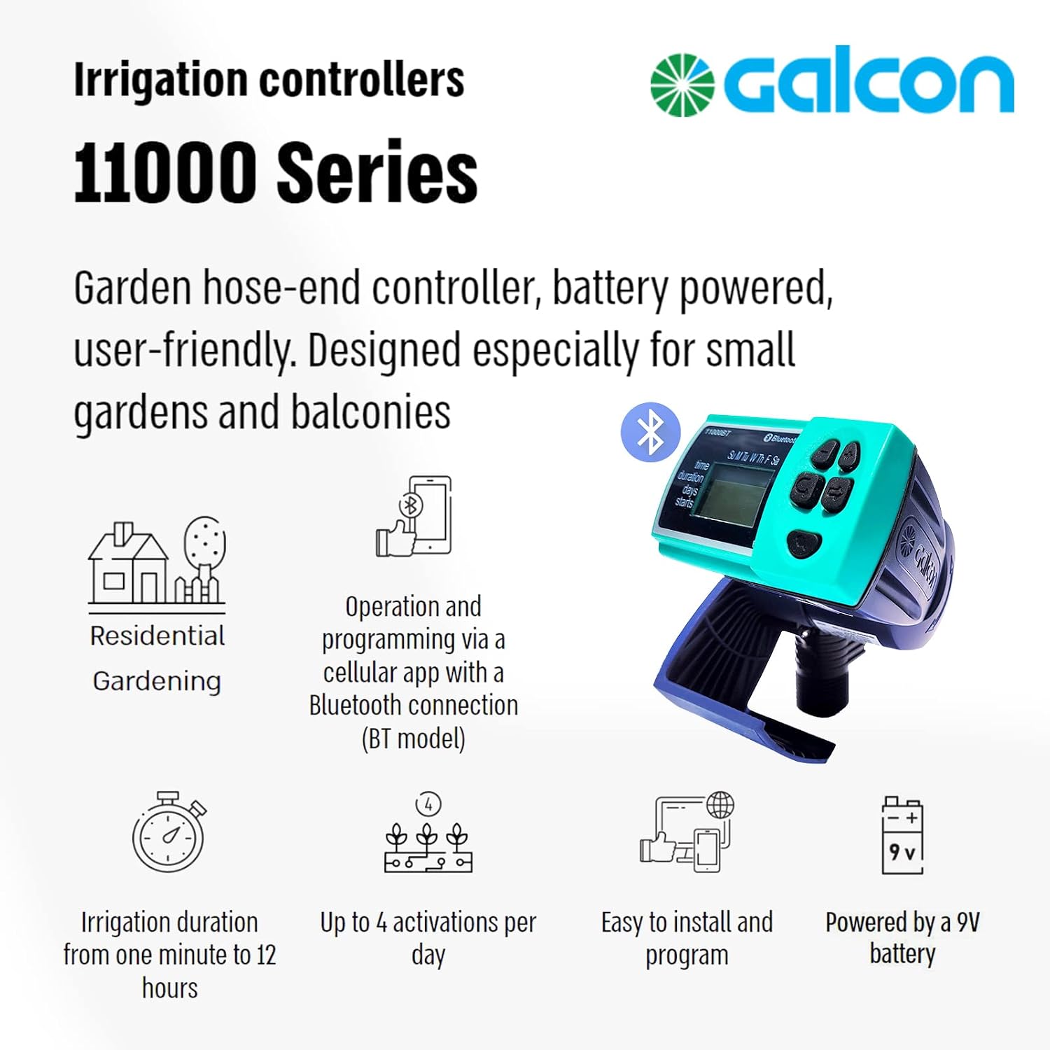 Galcon 11000 Series Hose Timers Irrigation Controller for Watering Balcony & Small Garden