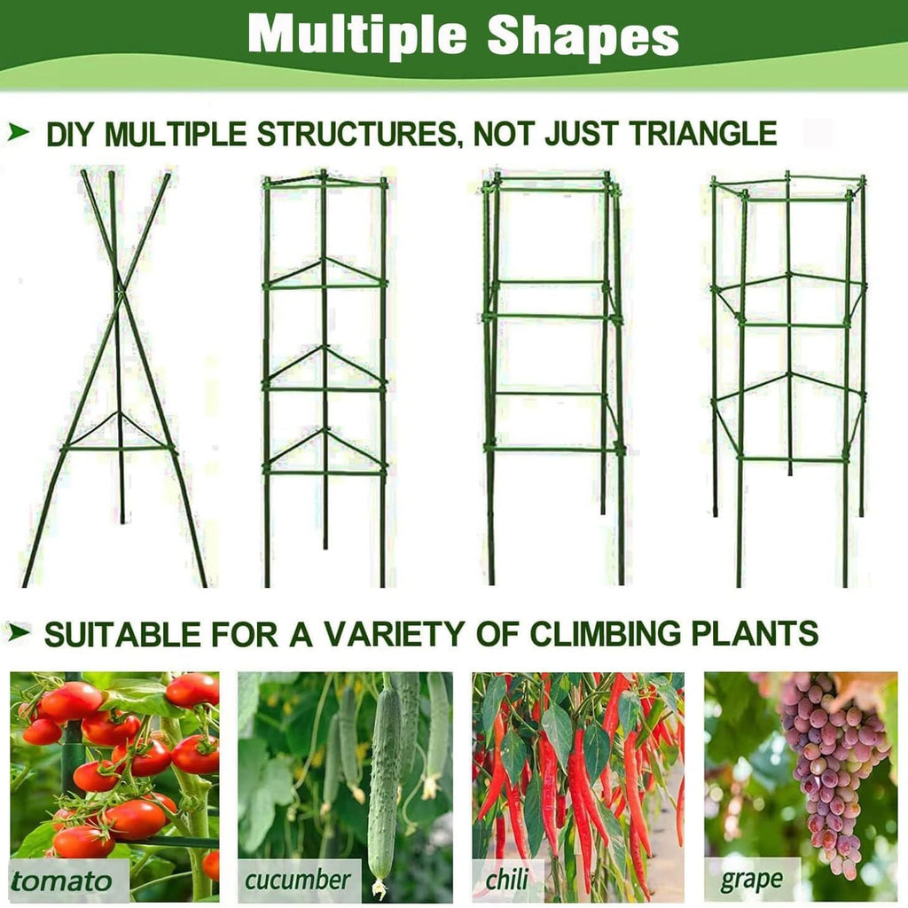 63Inch Tomato Cage for Garden, 4Pack Plant Support Garden Stakes | Adjustable Tall Tomato Cages, Tomato Trellis for
