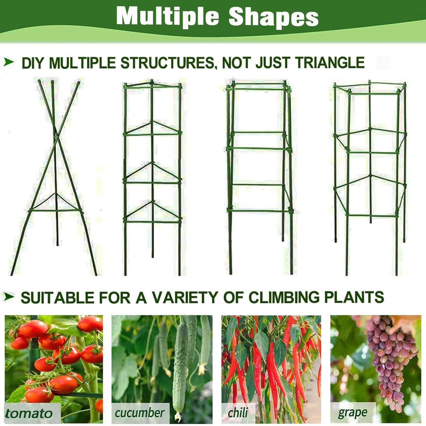63Inch Tomato Cage for Garden, 4Pack Plant Support Garden Stakes | Adjustable Tall Tomato Cages, Tomato Trellis for
