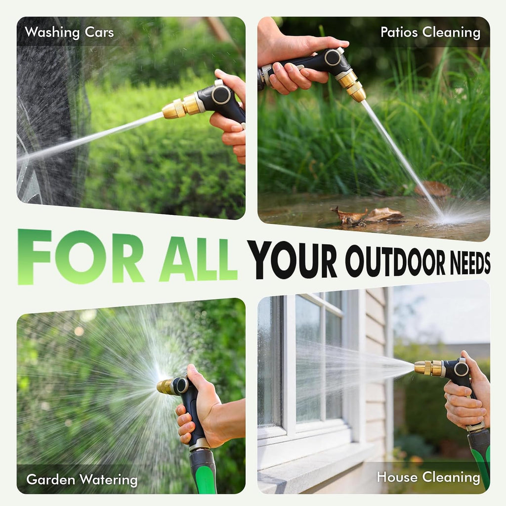RESTMO Garden Hose Nozzle, Heavy Duty Water Hose Sprayer for Outdoor | Zinc Alloy Metal, Thumb Control, Precise Flow