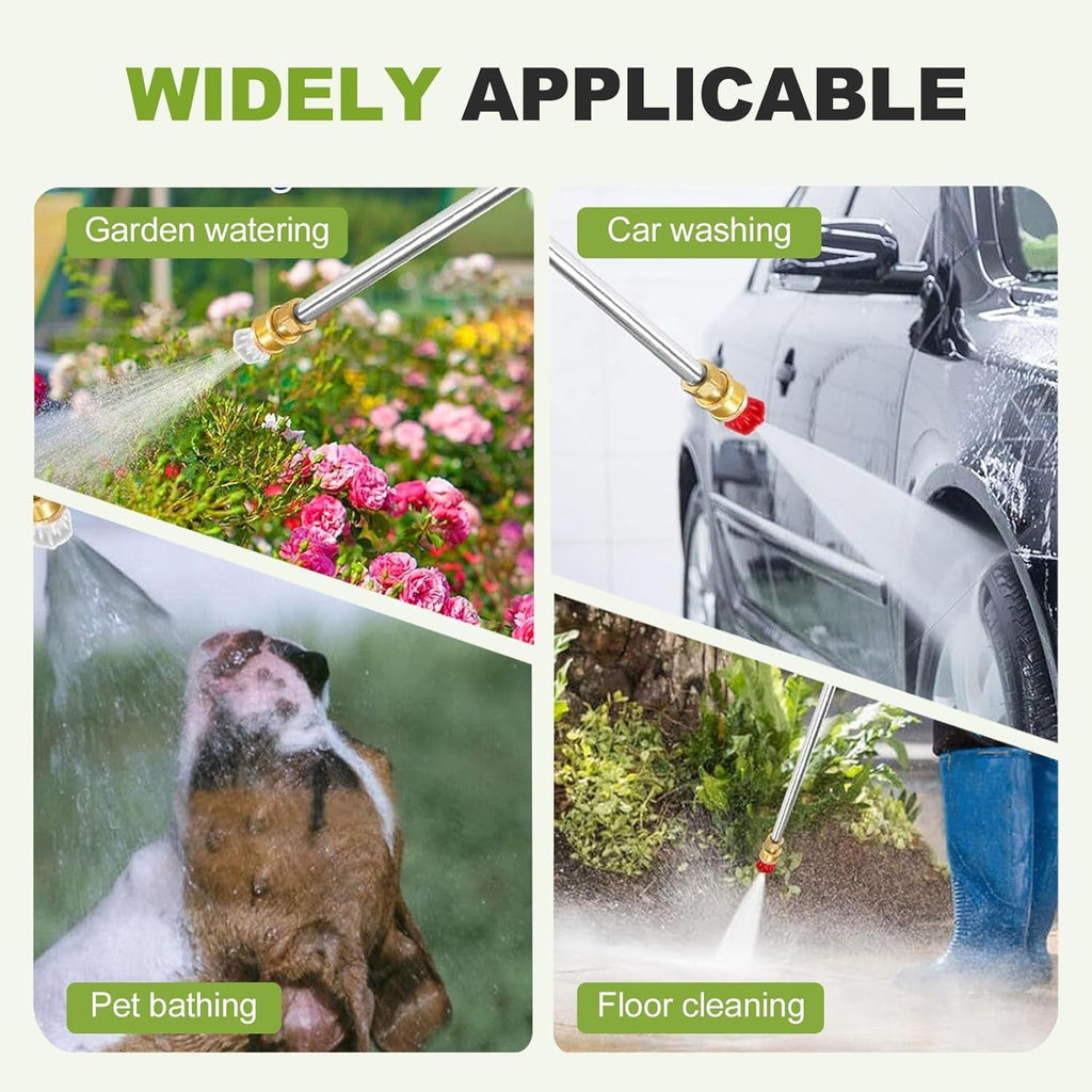 Jet Nozzle Power Washer Wand for Garden Hose - 2026 High Pressure Washer with 3 Interchangeable Nozzles for Car