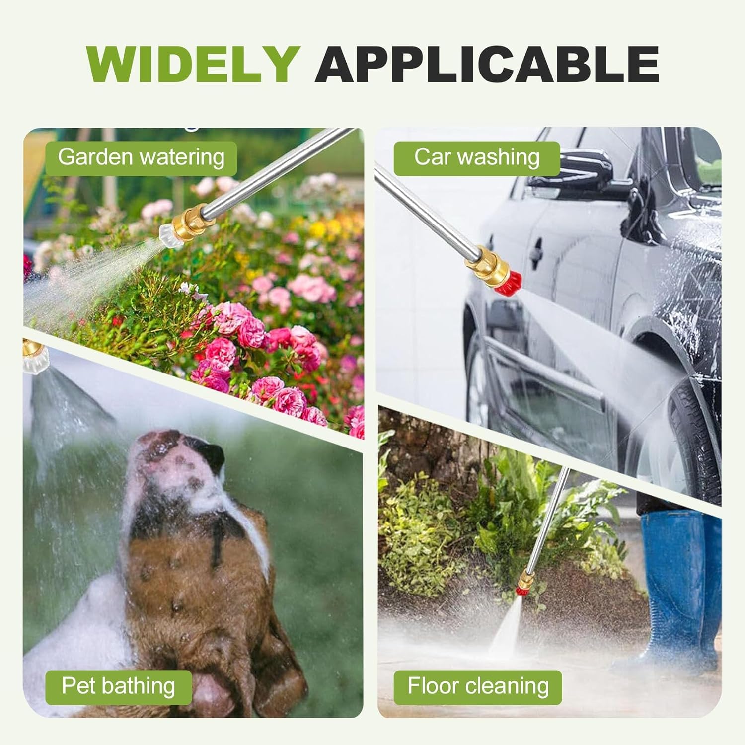 Jet Nozzle Power Washer Wand for Garden Hose - 2026 High Pressure Washer with 3 Interchangeable Nozzles for Car