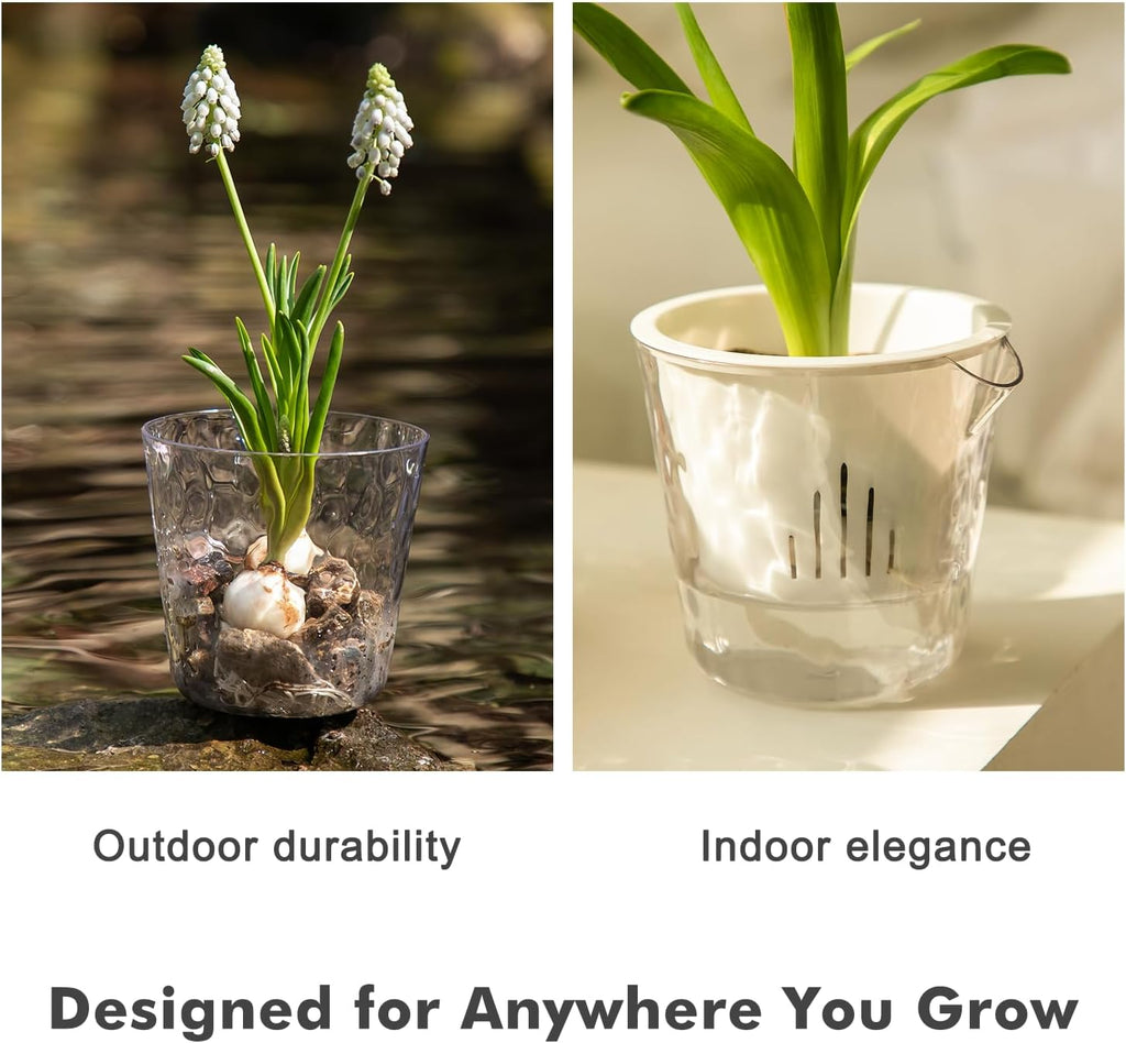 6.5 Inch Self Watering Plant Pots for Indoor Plants 6 Packs African Violet Pot, Self Watering Planters for Herb